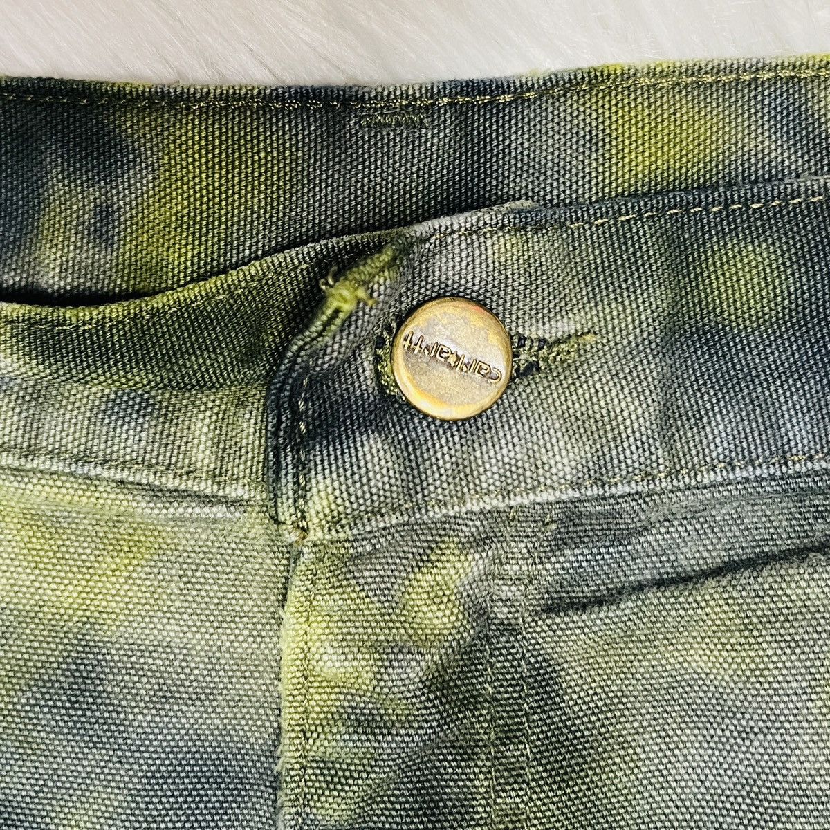 Carhartt Vintage CARHARTT Carpenter Shorts - Upcycled Green Tie Dye Size US 36 / EU 52 - 4 Thumbnail