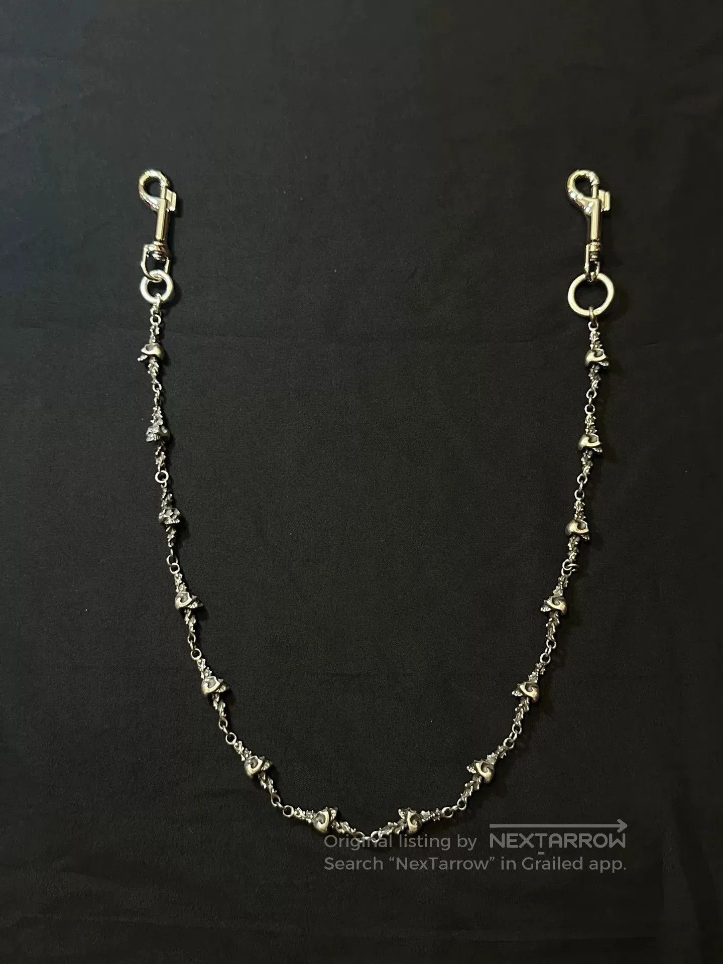 Vintage Vintage 80s Pure Silver Skull Pants Chain. Size ONE SIZE - 1 Thumbnail