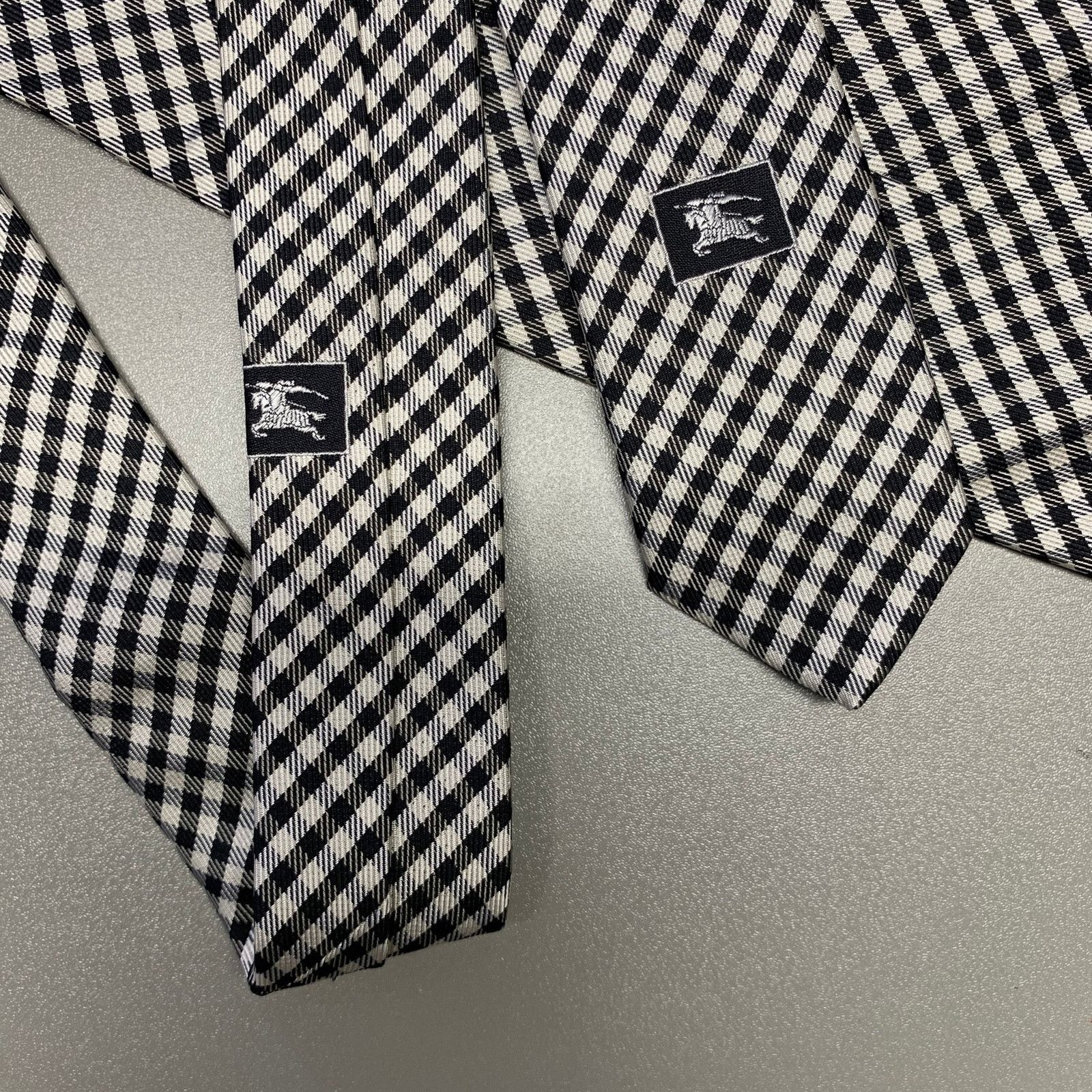 Burberry BURBERRY Black White Gingham Silk Tie Size ONE SIZE - 3 Thumbnail