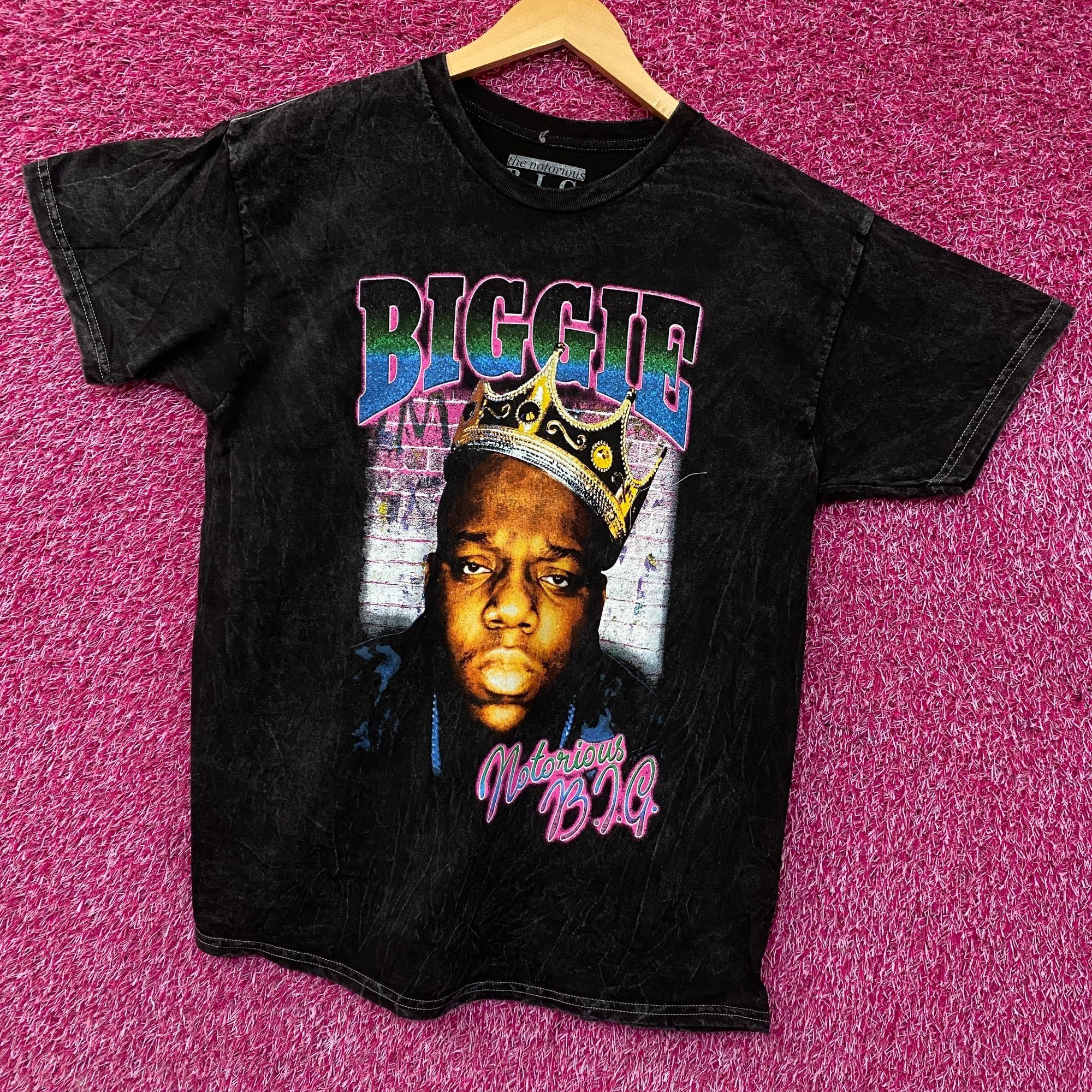 Rap Tees Biggie Smalls Crown King of New York Graphic Mineral Wash T- Size US L / EU 52-54 / 3 - 3 Thumbnail