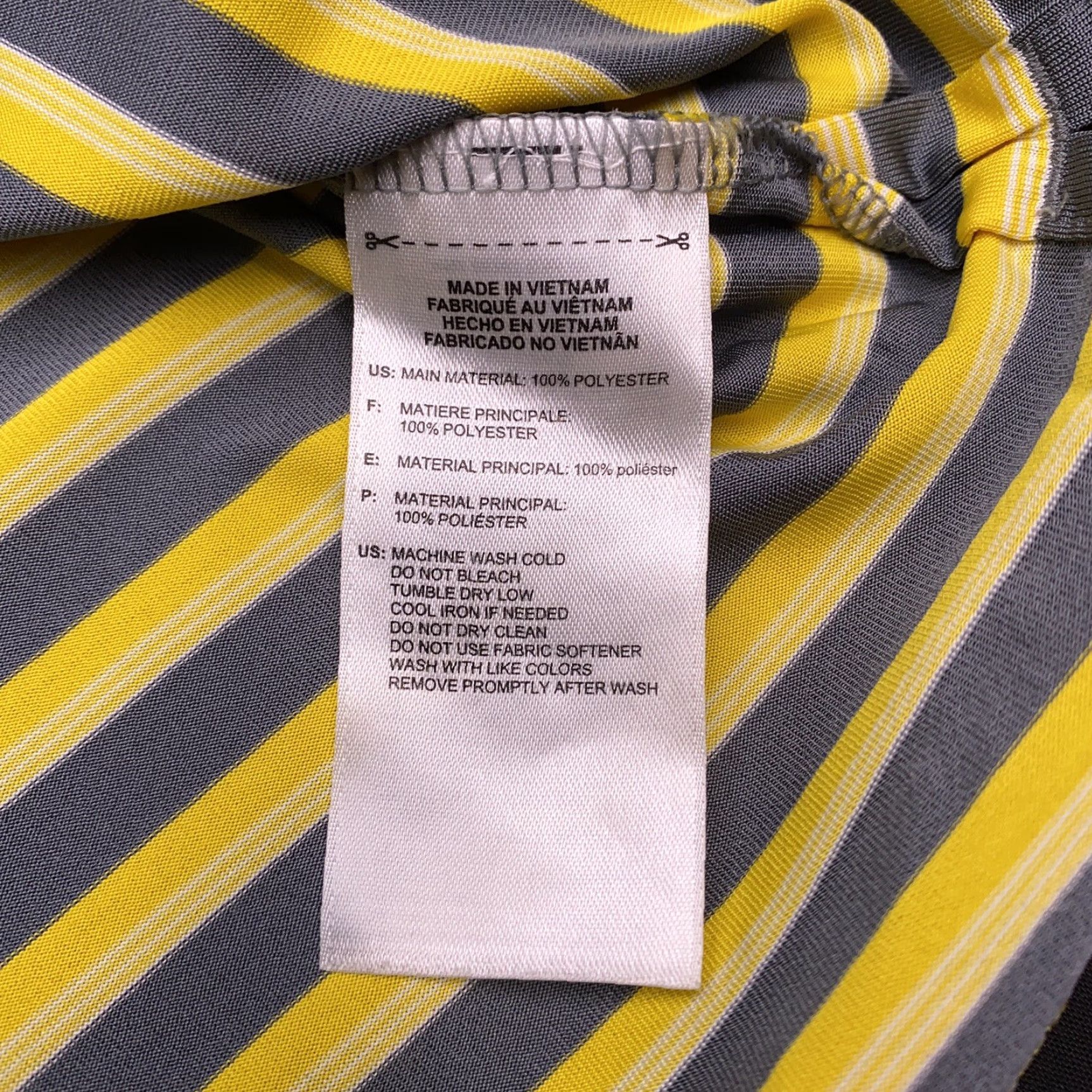 Adidas adidas Golf Polo Shirt Adult L Gray Striped Yellow Polyester Logo Moisture Wicking Regular Men Size US L / EU 52-54 / 3 - 6 Thumbnail