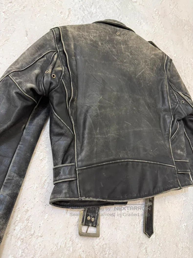 Schott Schott Vintage cable-stayed motorcycle leather jacket Size US L / EU 52-54 / 3 - 6 Thumbnail
