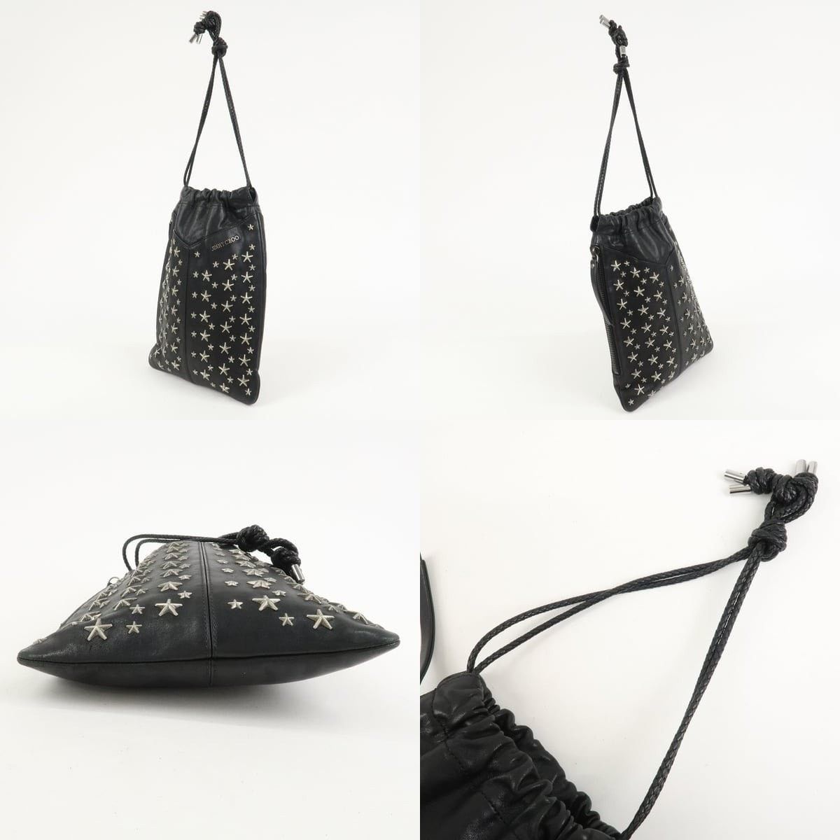 Jimmy Choo Jimmy Choo Star Studs Calfskin Shoulder Bag Black Size ONE SIZE - 3 Thumbnail