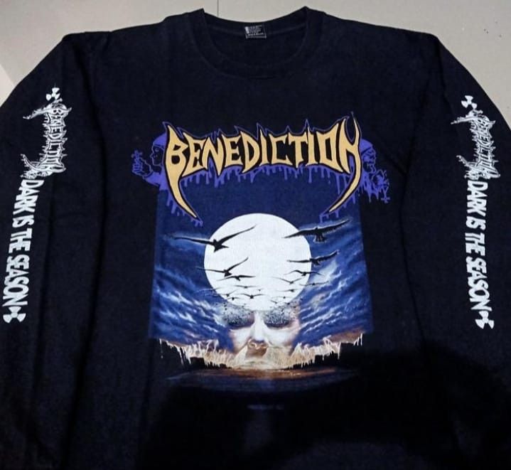 Band Tees Vintage 90s Benediction Dark Is The Season Long Sleeve Size US XL / EU 56 / 4 - 2 Thumbnail