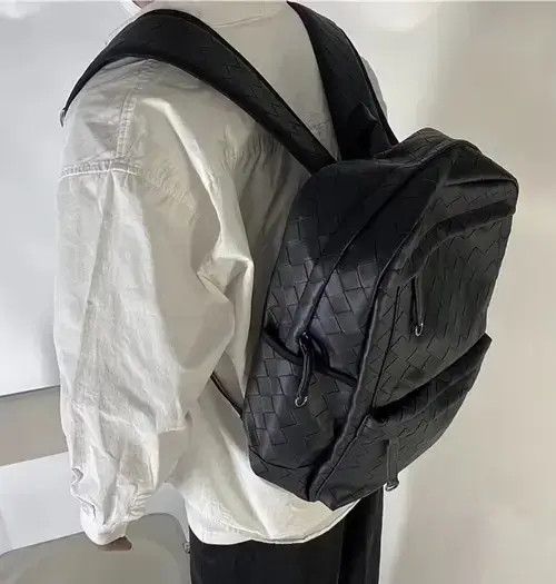 Other Black retro faux leather woven backpack bag Size ONE SIZE - 4 Thumbnail