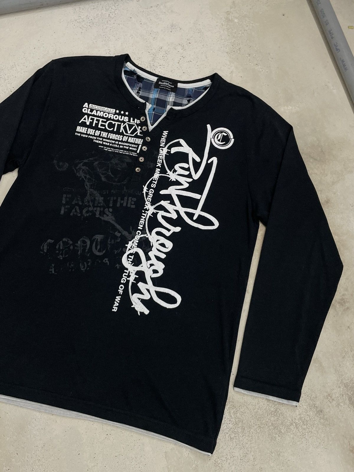 Japanese Brand Doublefocus Glamorous Life Gothic Y2K Graffiti Layered Size US L / EU 52-54 / 3 - 4 Thumbnail