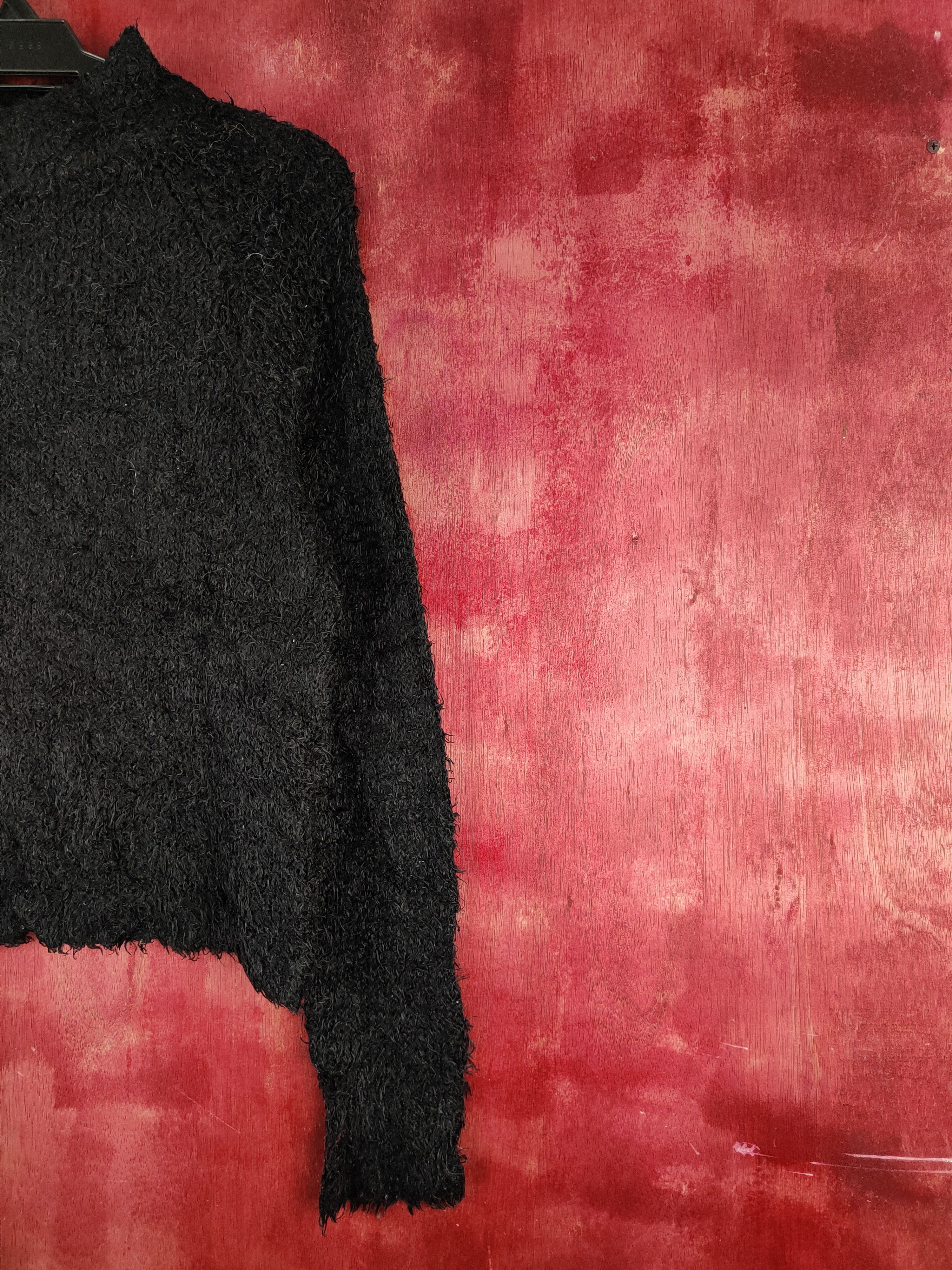 GU × Japanese Brand GU Black Shag Shaggy Fur Mohair Knitwear #S2087 Size M / US 6-8 / IT 42-44 - 5 Thumbnail