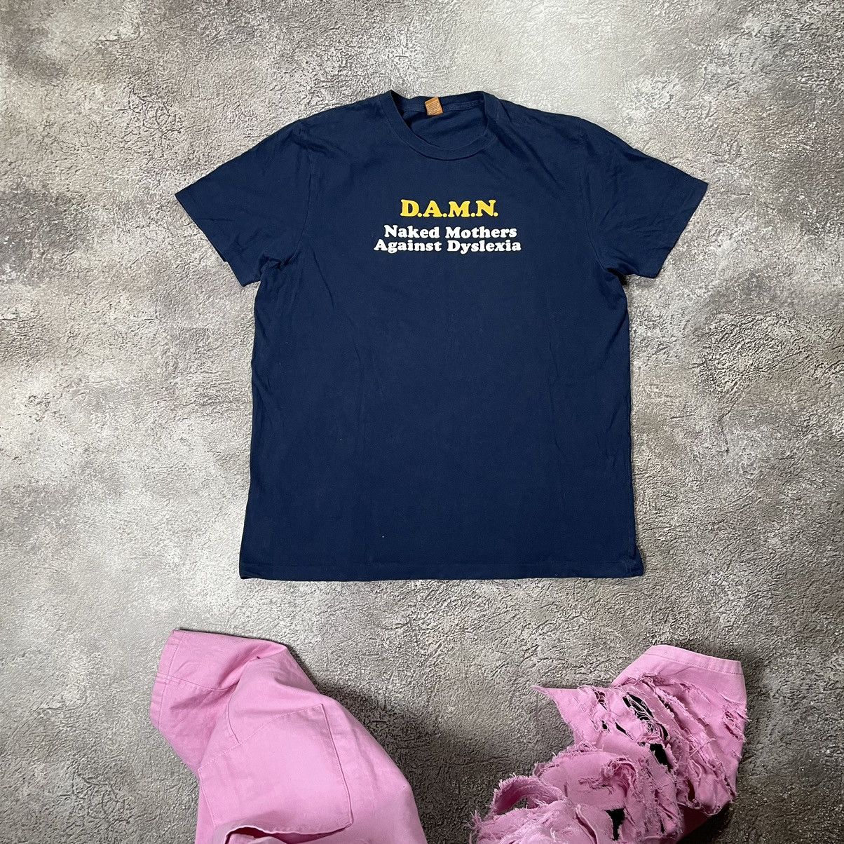Vintage Vintage Y2K Graphic Tee Naked Mothers Against Dyslexia Navy Size US L / EU 52-54 / 3 - 1 Thumbnail