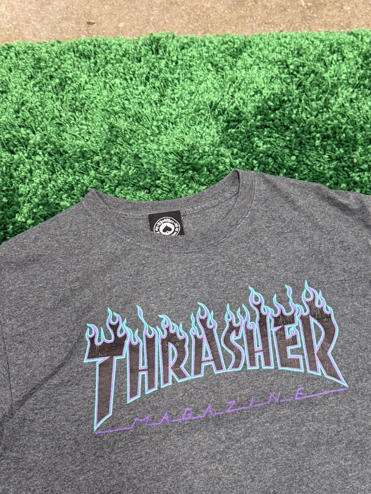 Thrasher Thrasher Blue Flames Logo Skate Streetwear Medium Tee Size US M / EU 48-50 / 2 - 2 Thumbnail