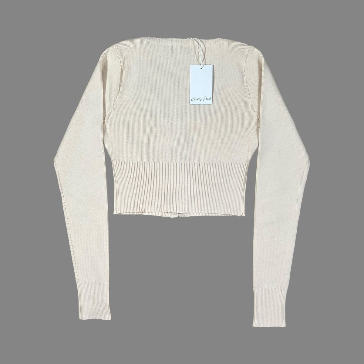 Other Emory Park Long Sleeve Crop Top Beige Corset Closure Sz M Size M / US 6-8 / IT 42-44 - 10 Thumbnail