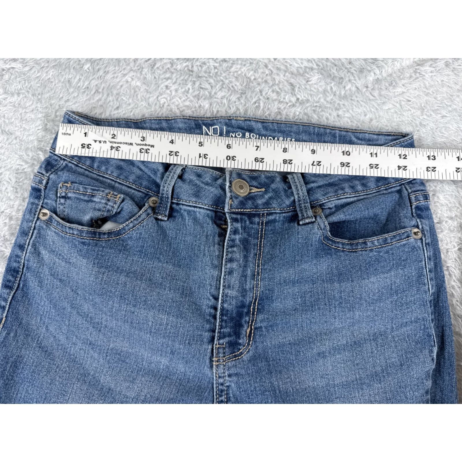 Vintage No Boundaries Jeans Womens 24 Blue Denim Bootcut Light Wash Stretch 5-Pocket 24x29 Cotton Size 32" / US 10 / IT 46 - 7 Thumbnail