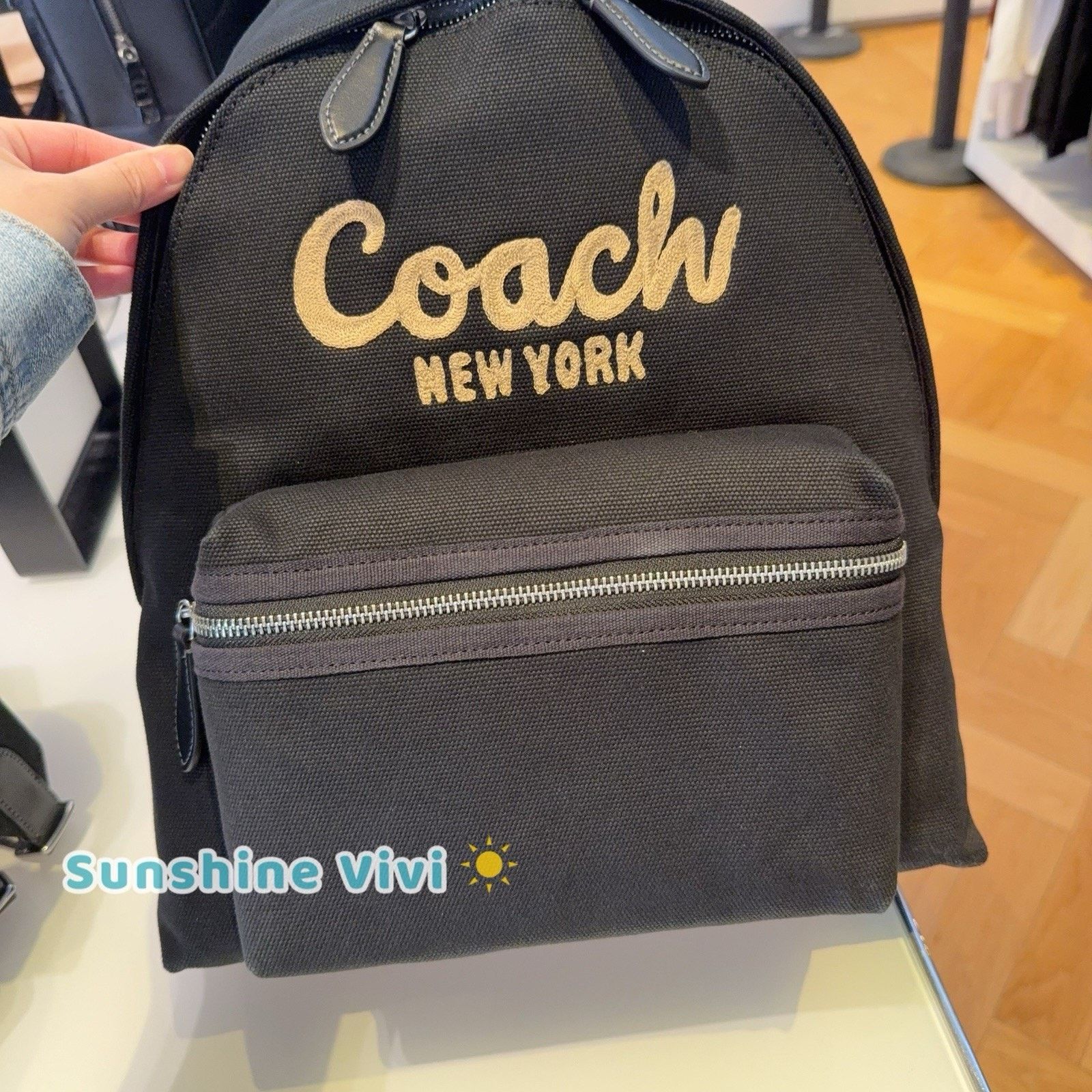 Coach NWT COACH Large Cargo Backpack Bag Black CAM76 Canvas Size ONE SIZE - 2 Thumbnail