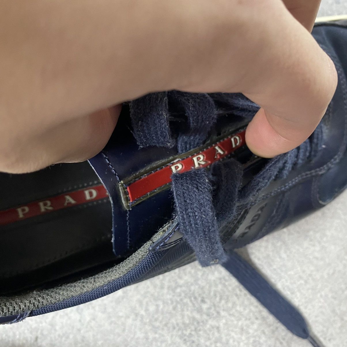 Prada PRADA Sneakers Leather Shoes Blue Size 7 Size US 7 / EU 40 - 10 Thumbnail