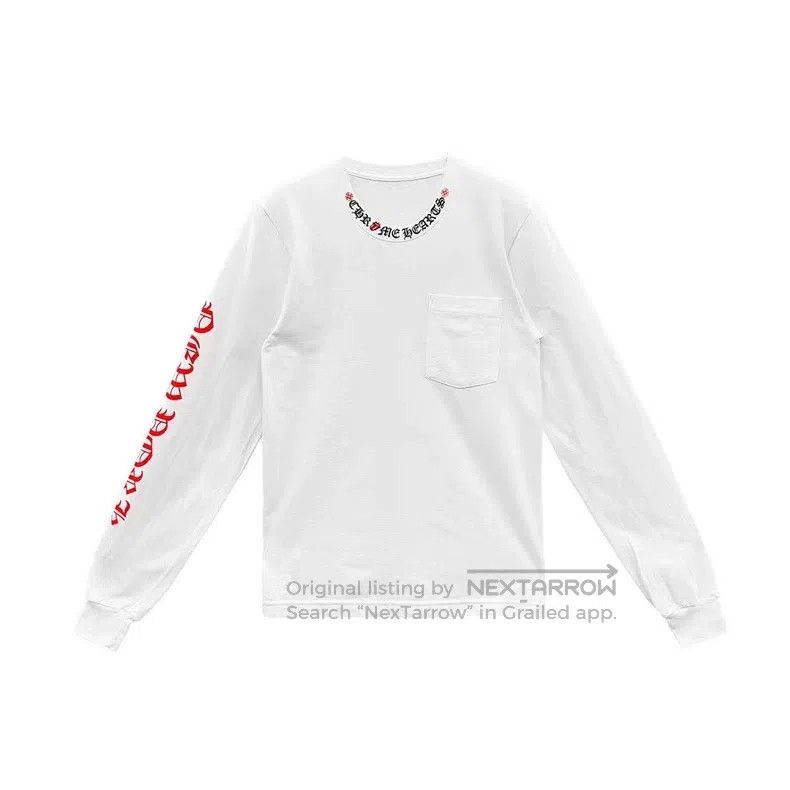 Chrome Hearts CHROME HEARTS Size S White and red rolling stones with long Size US S / EU 44-46 / 1 - 1 Thumbnail