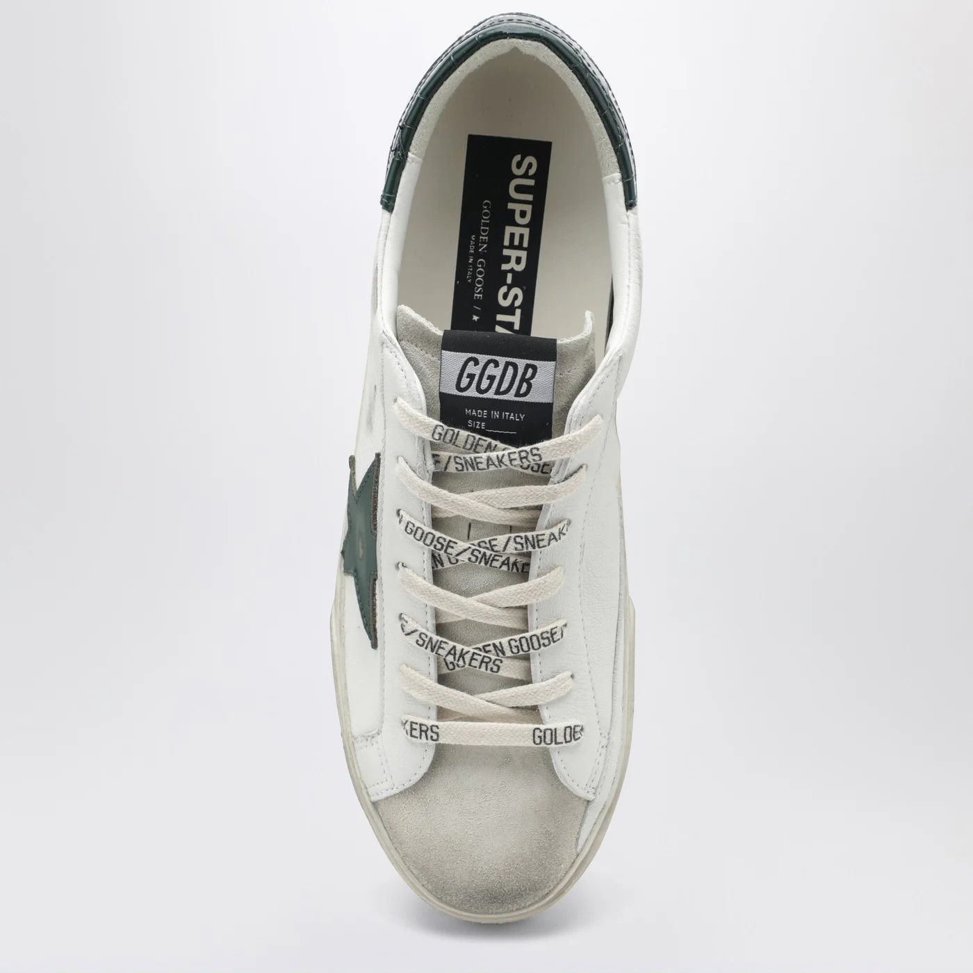 Golden Goose o1d2blof0426 Super-Star Low-Top Sneakers in White/Green Size US 12 / EU 45 - 3 Thumbnail