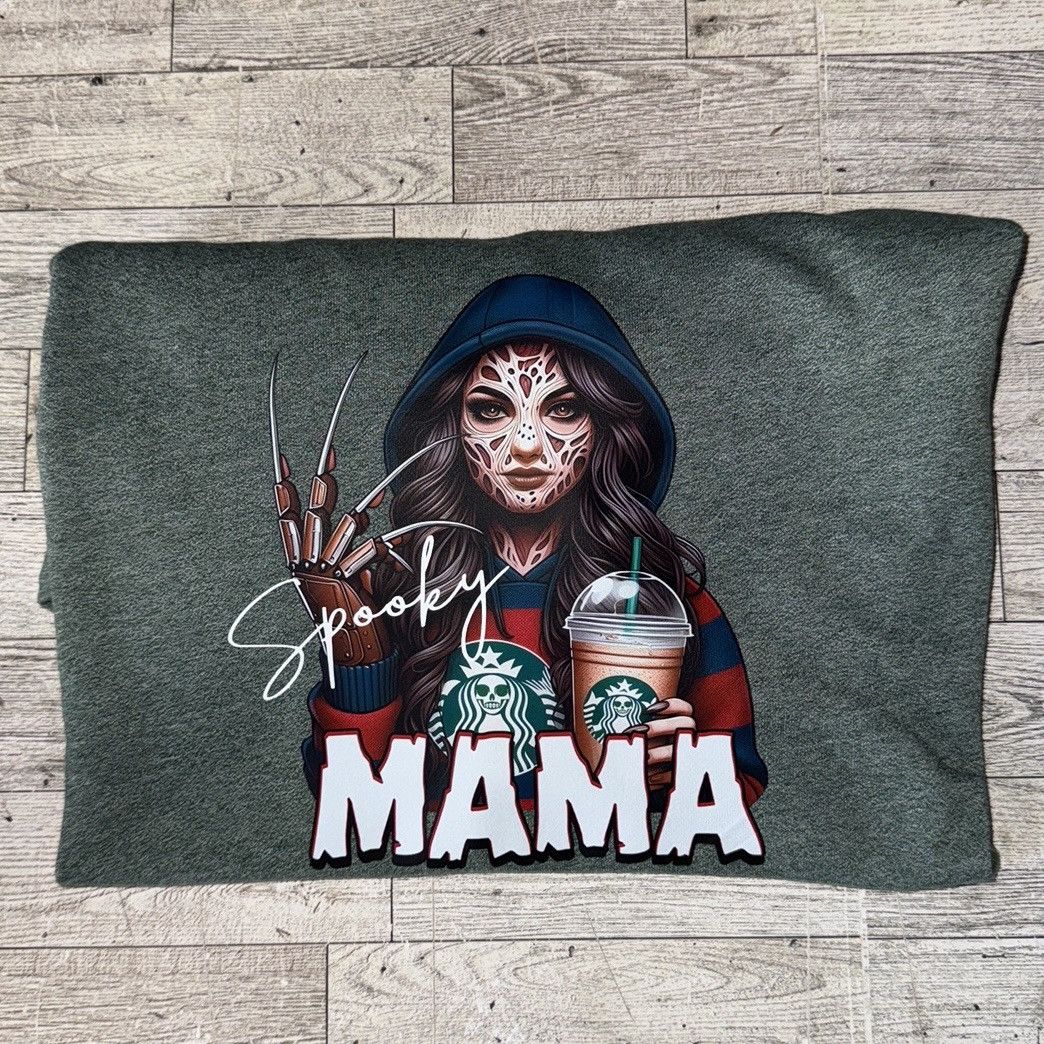 Champion Spooky Mama, Coffee & Halloween, Reworked Cropped Hoodie Size M / US 6-8 / IT 42-44 - 16 Thumbnail