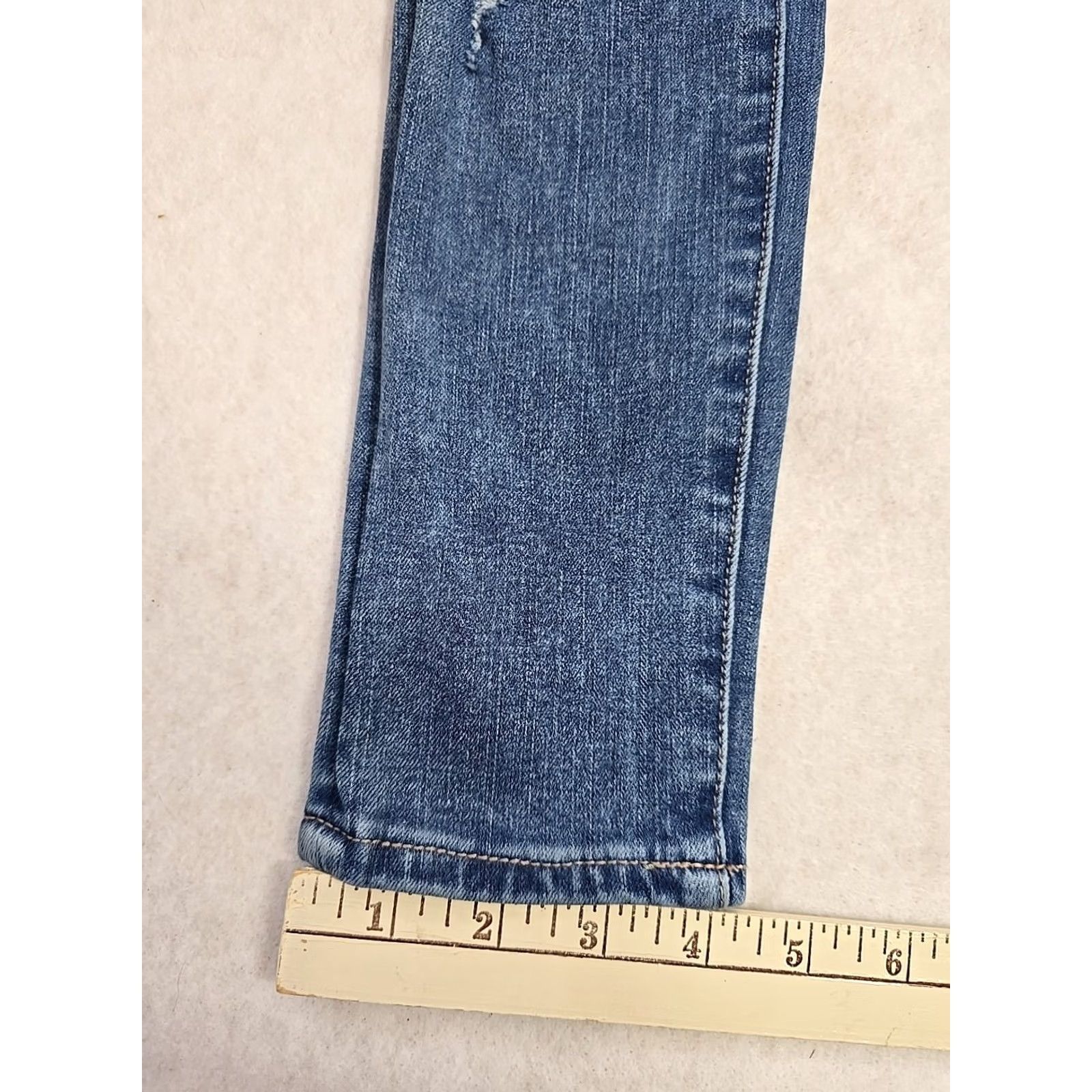American Eagle Outfitters American Eagle Outfitters Womens Blue The Dream Jean Super Hi Rise Jegging Distressed Sz 4 Jeans Womens Regular Blue 4 Size 27" / US 4 / IT 40 - 5 Thumbnail