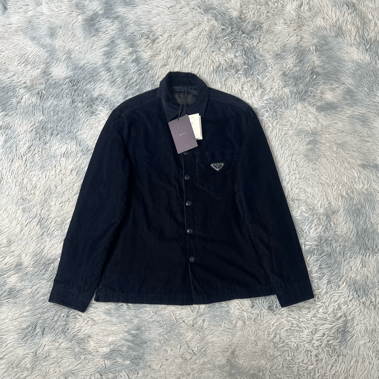 Prada Prada Corduroy Triangle Logo Jacket Size US S / EU 44-46 / 1 - 1 Thumbnail