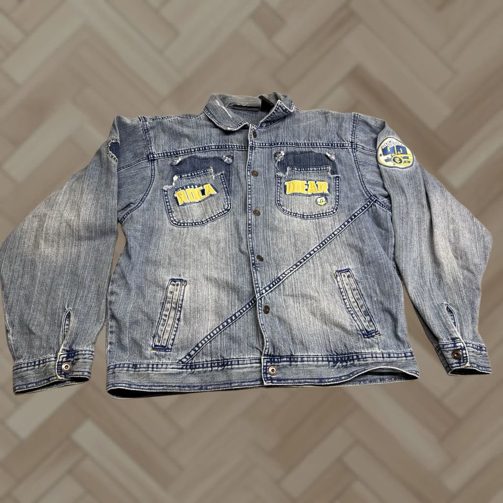 Rocawear Rocawear Denim Jacket Hip Hop Vintage Y2K Embroidered Patches Logo Mid-Length S/M Men Blue Jacket Size US S / EU 44-46 / 1 - 1 Thumbnail