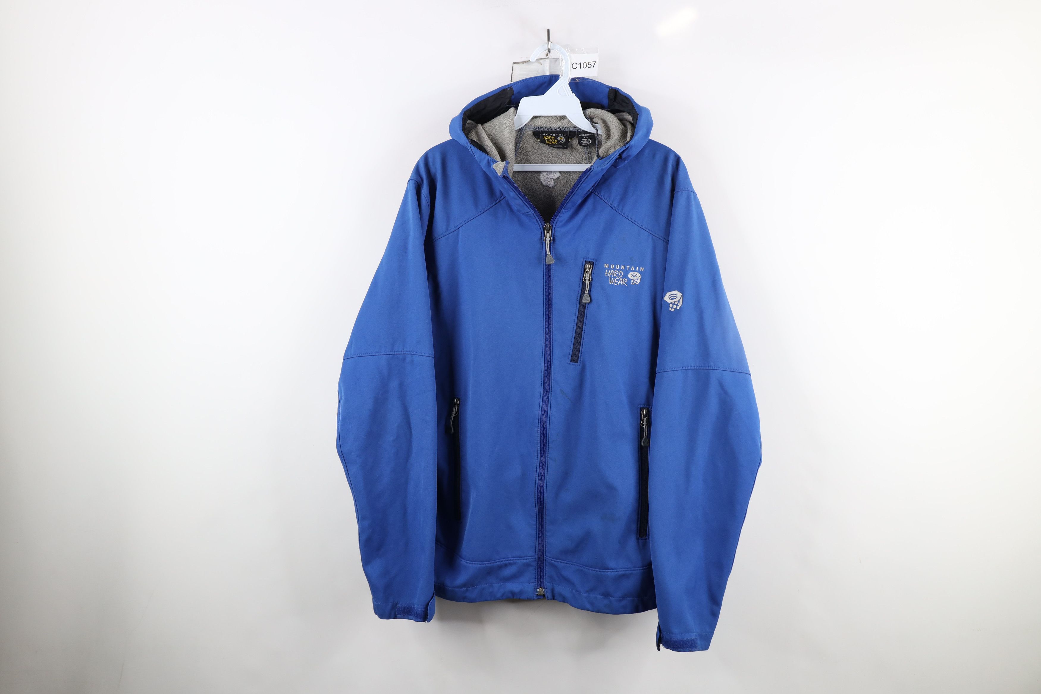 Mountain Hardwear × Vintage Vintage Mountain Hardwear Hooded Soft Shell Jacket Blue Size US L / EU 52-54 / 3 - 1 Thumbnail