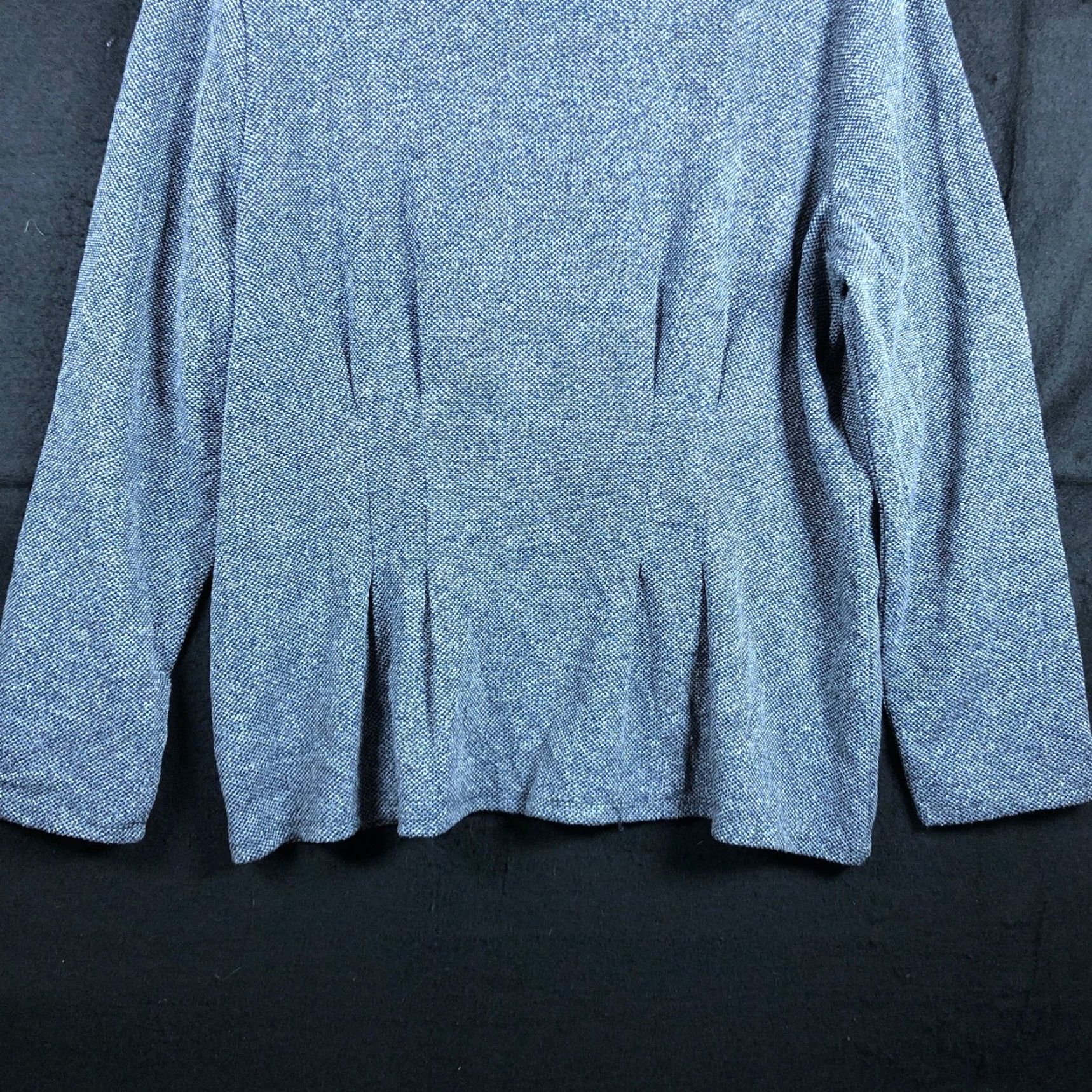Banana Republic Banana Republic Womens Top Black White Textured Peplum Long Sleeve Stretch XL Blouse Shirt Size XL / US 12-14 / IT 48-50 - 3 Thumbnail