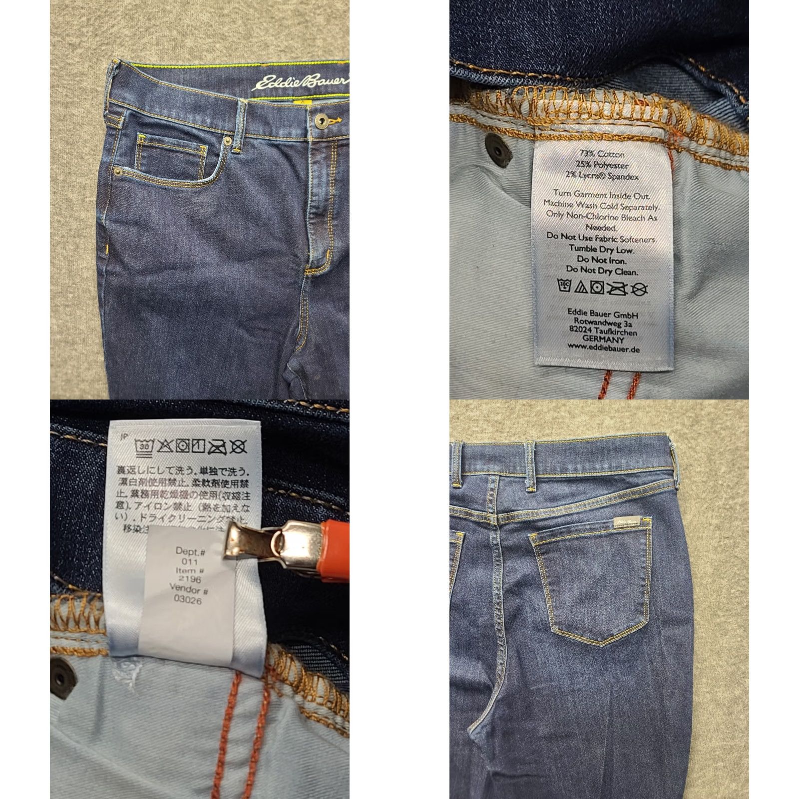 Eddie Bauer Eddie Bauer Jeans Womens 14x27 Travex Guide Pro Curvy Fit High Rise Skinny Leg Denim Blue 14 Regular Inseam 27" Slim Pockets Stretch Size 36" / US 14 / IT 50 - 8 Thumbnail