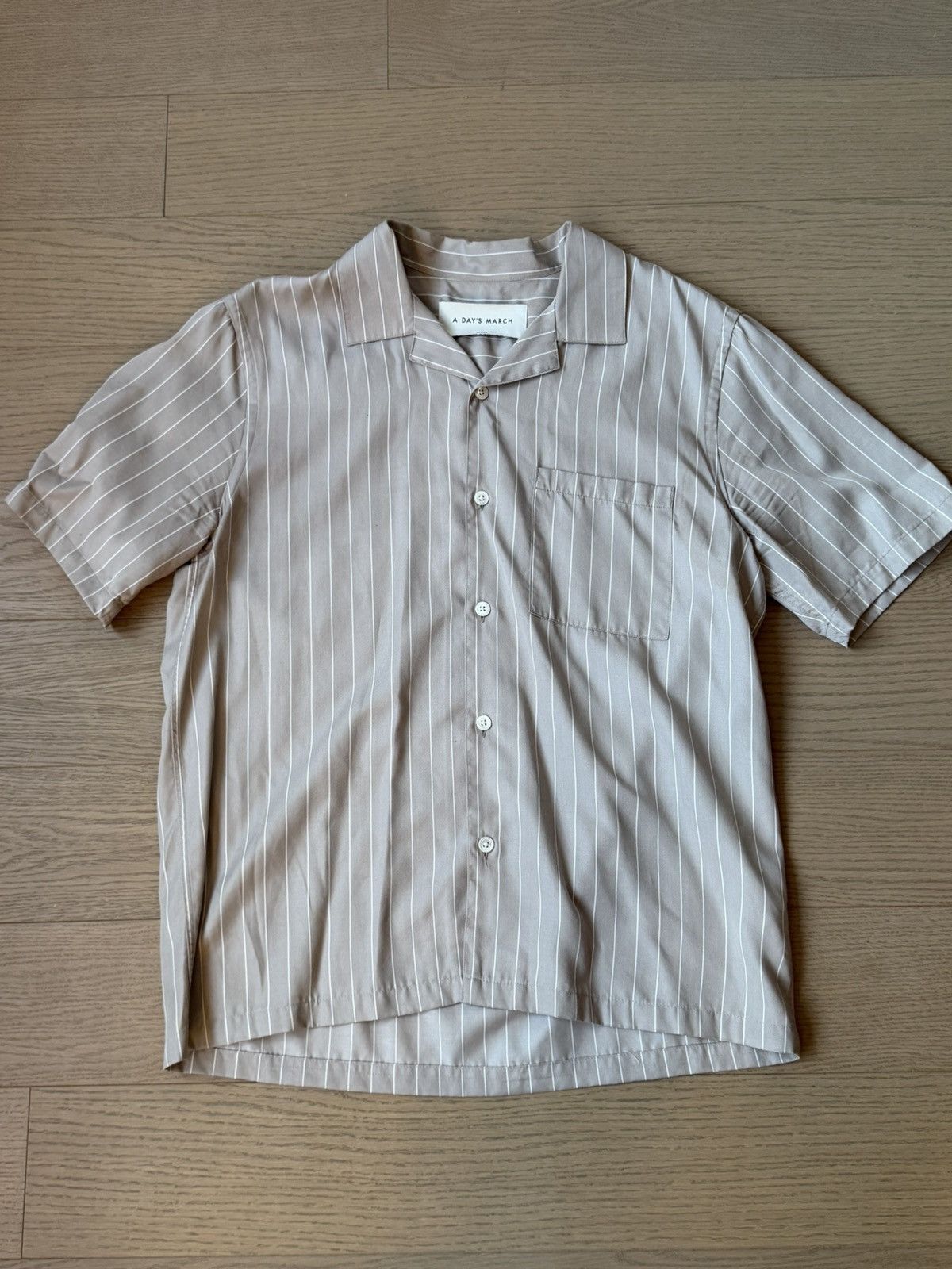 Grey Striped Yamo Lyocell Button Up Shirt