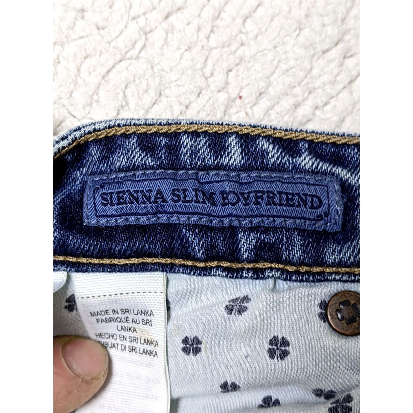 Lucky Brand Lucky Brand Sienna Slim Boyfriend Womens 0 Jeans Blue Patches Button Fly Belt Denim Size 25" / US 0 / IT 36 - 7 Thumbnail