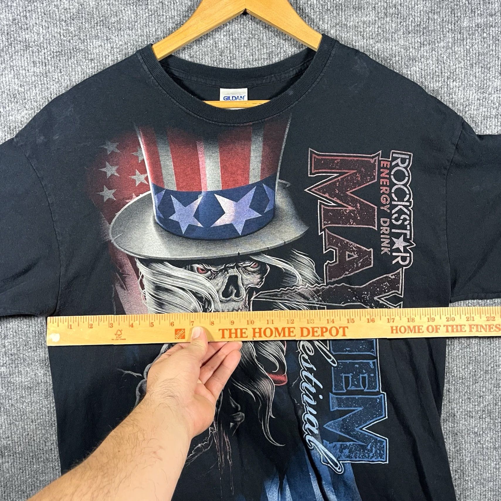 Vintage VINTAGE Rockstar Energy T-Shirt Mens L Black Rock Band Grunge Korn Mayhem Festival 2010s Crew Neck Short Sleeve Skull Logo Graphic Print Cotton Size US L / EU 52-54 / 3 - 4 Thumbnail