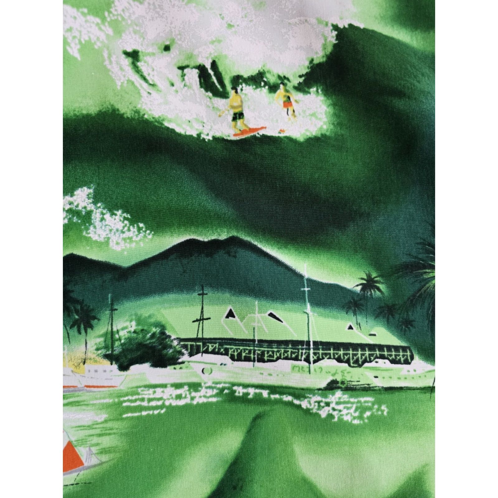 Vintage Kennington LTD California Retro Hawaiian Aloha Camp Shirt Men's XL Green Size US XL / EU 56 / 4 - 5 Thumbnail