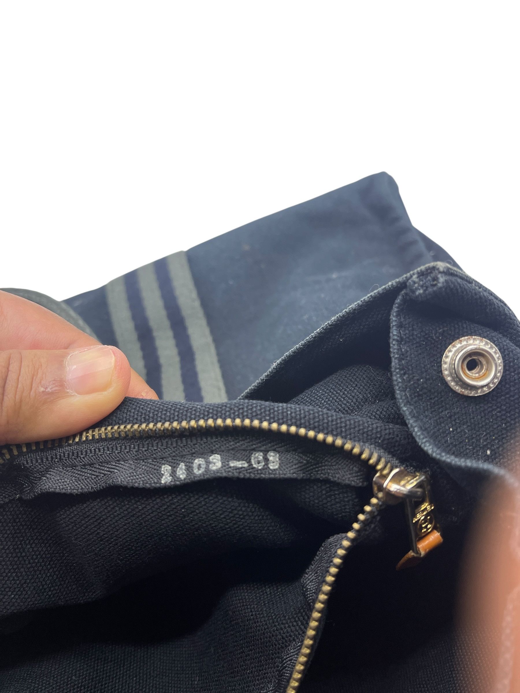 Hermes Vintage Hermès Herline MM Tote Canvas Striped Handles France Size ONE SIZE - 13 Thumbnail