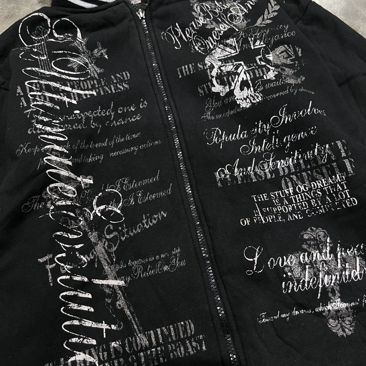 14th Addiction 2000s Euroyal Skeleton Vkei Style Poem Zip up Hoodie Size US L / EU 52-54 / 3 - 3 Thumbnail