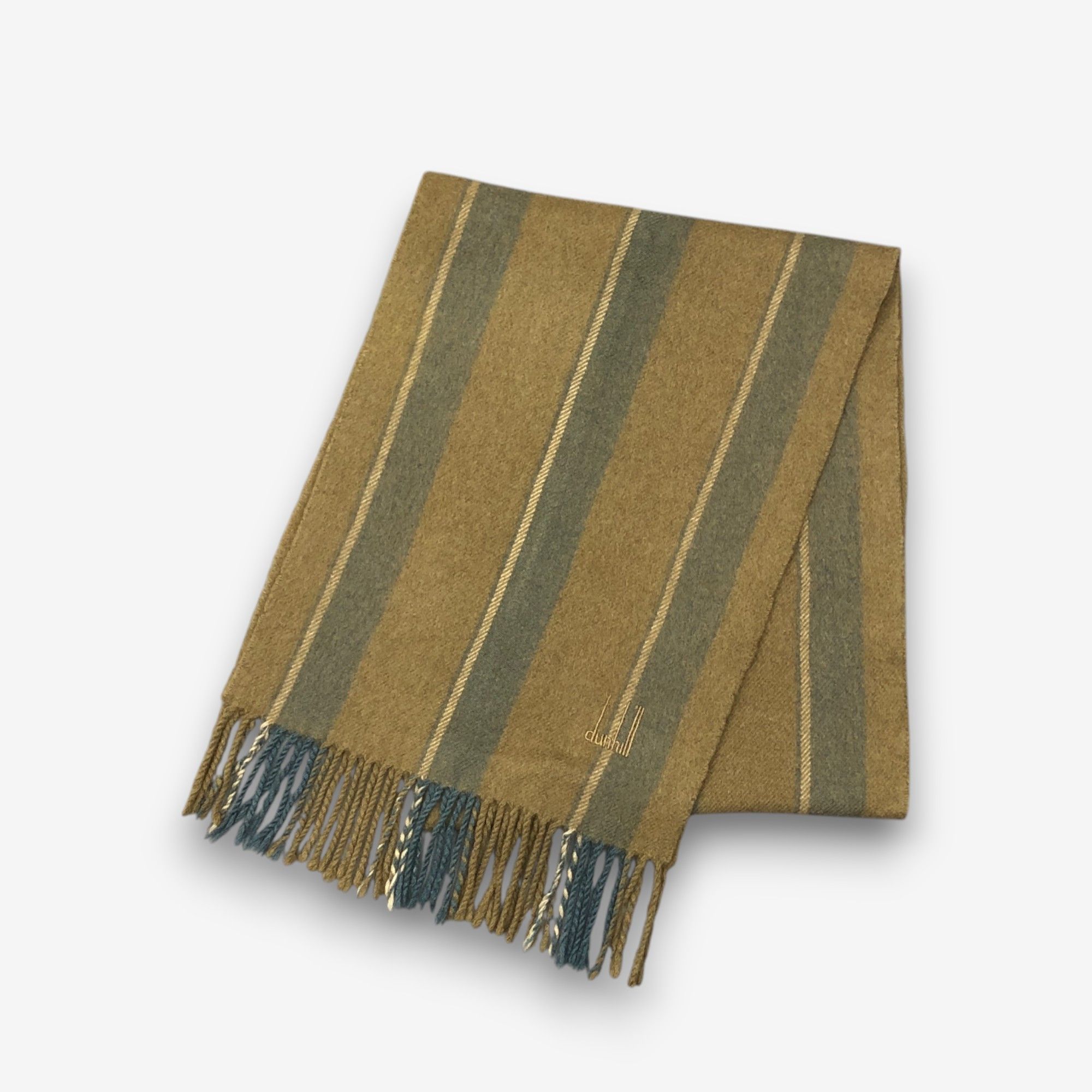 Japanese Brand Vintage Dunhill Scarf Muffler Wool Winter Fringe Scarves Size ONE SIZE - 3 Thumbnail