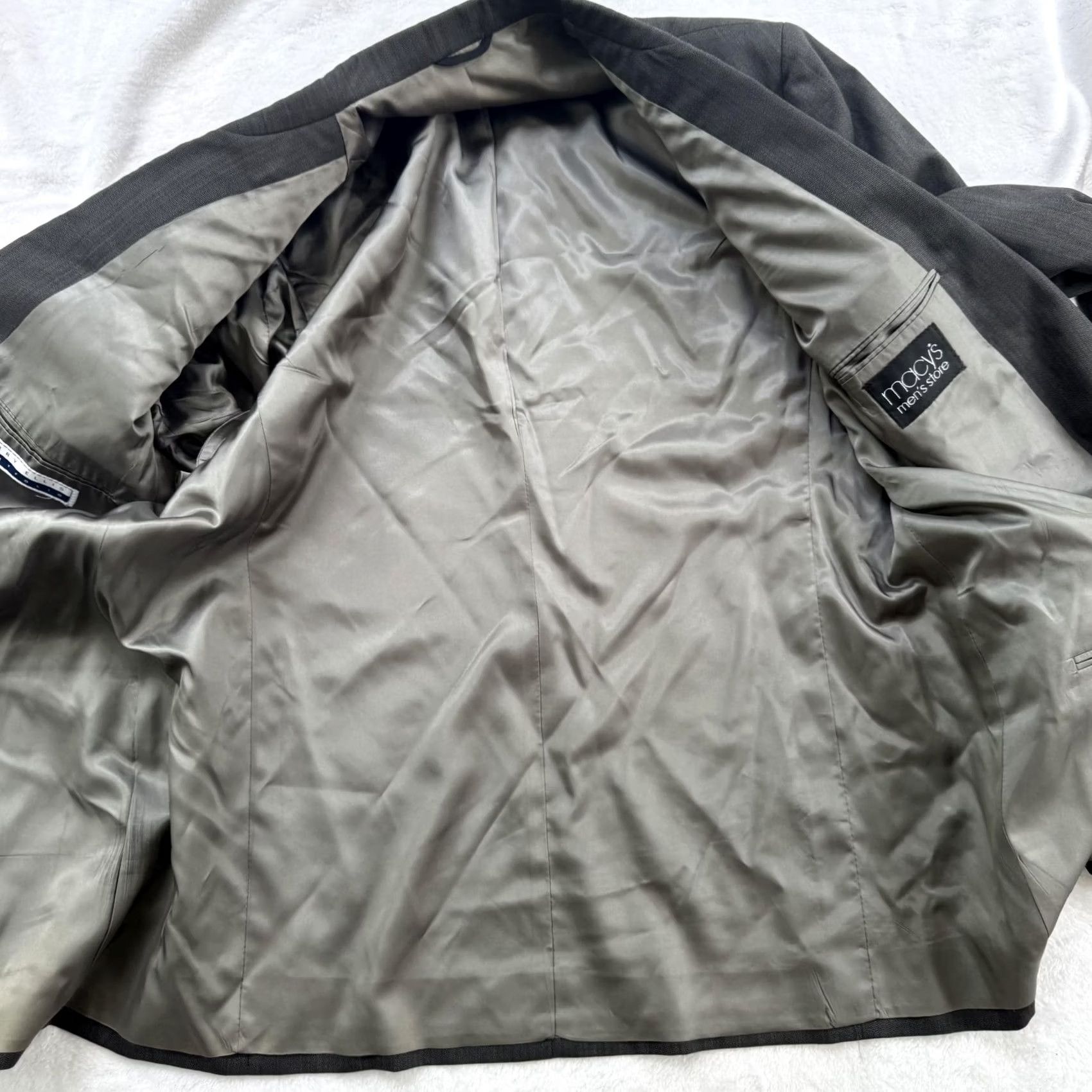 Perry Ellis Perry Ellis Portfolio Blazer Mens Large Gray Double Breasted Wool 2 Piece Jacket Macy’s Size 42R - 5 Thumbnail