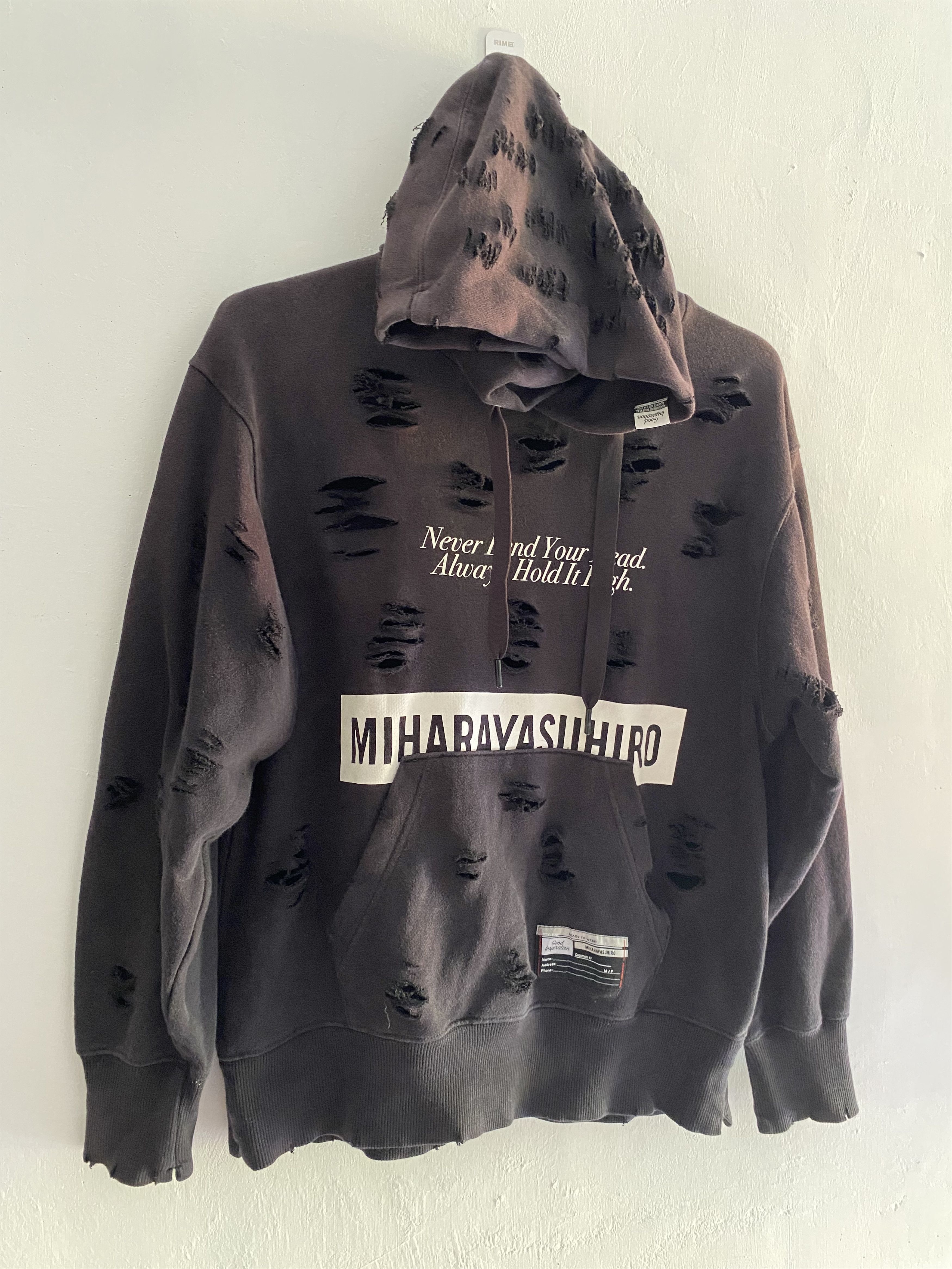 GU × Maison MIHARA YASUHIRO × Vintage Crazy Miharayasuhiro X GU Good Inspiration distressed Hoodie Size US S / EU 44-46 / 1 - 1 Thumbnail