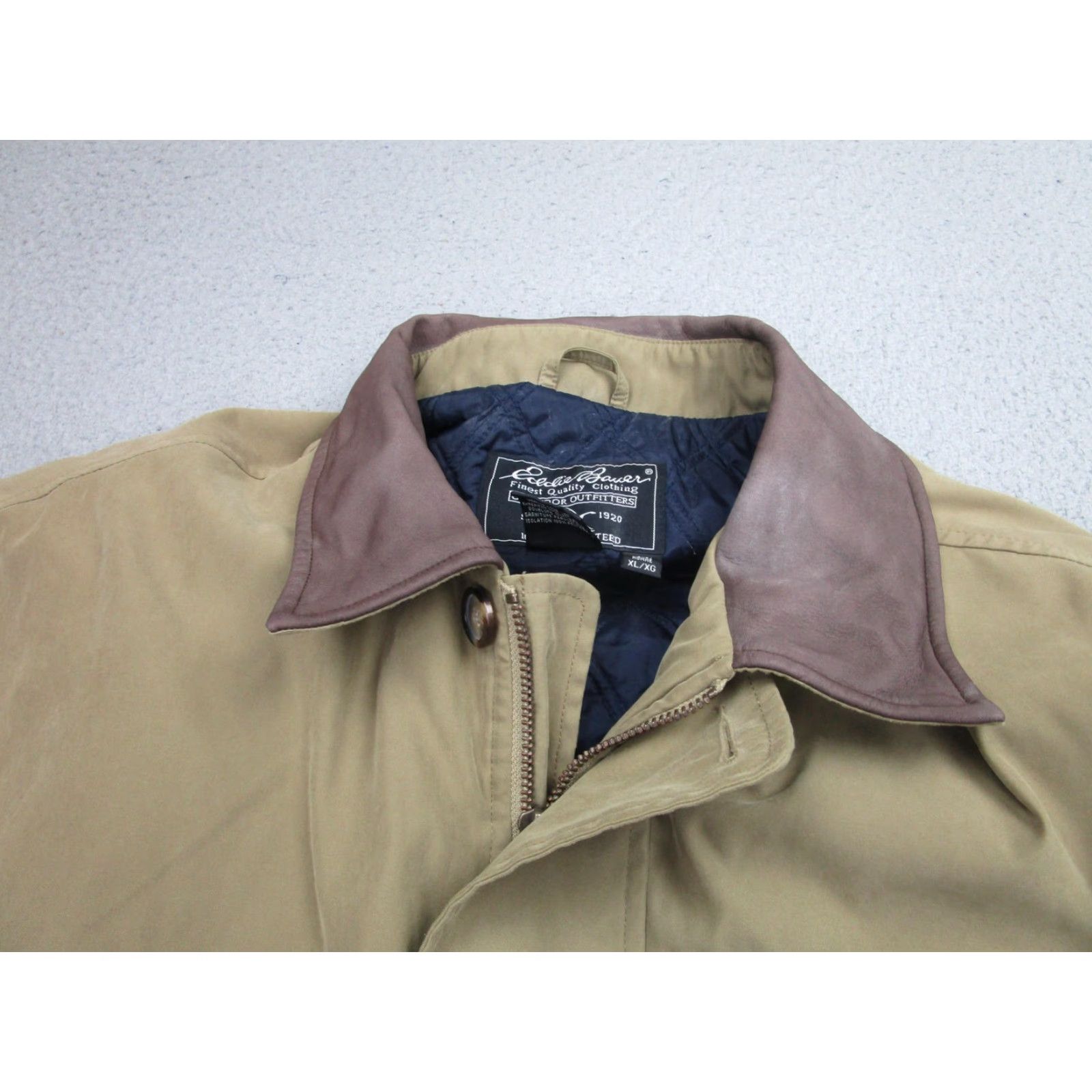 Eddie Bauer Eddie Bauer Jacket Mens XL Outdoor Outfitters Leather Collar Quilted Lined Coat Size US XL / EU 56 / 4 - 7 Thumbnail