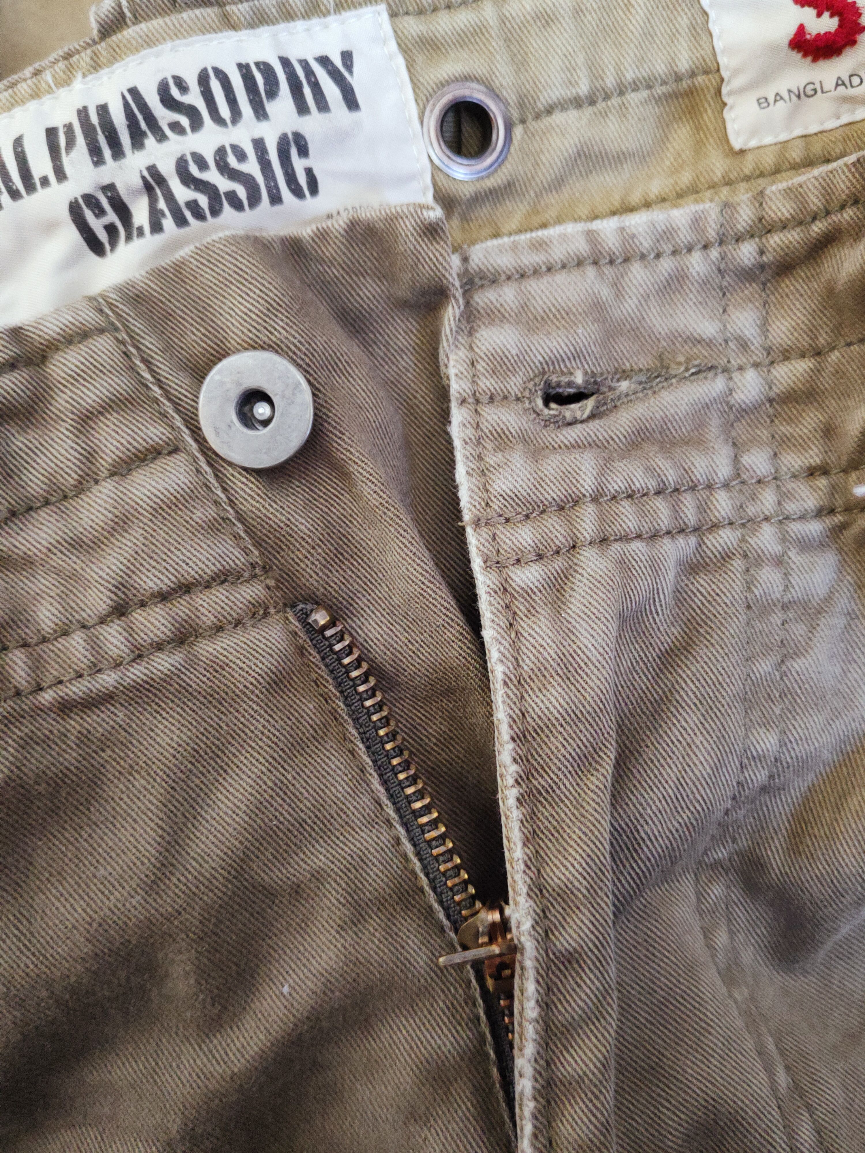 Japanese Brand Alphasophy Classic Olive Faded Multipocket Cargo Pants #W095 Size US 30 / EU 46 - 13 Thumbnail