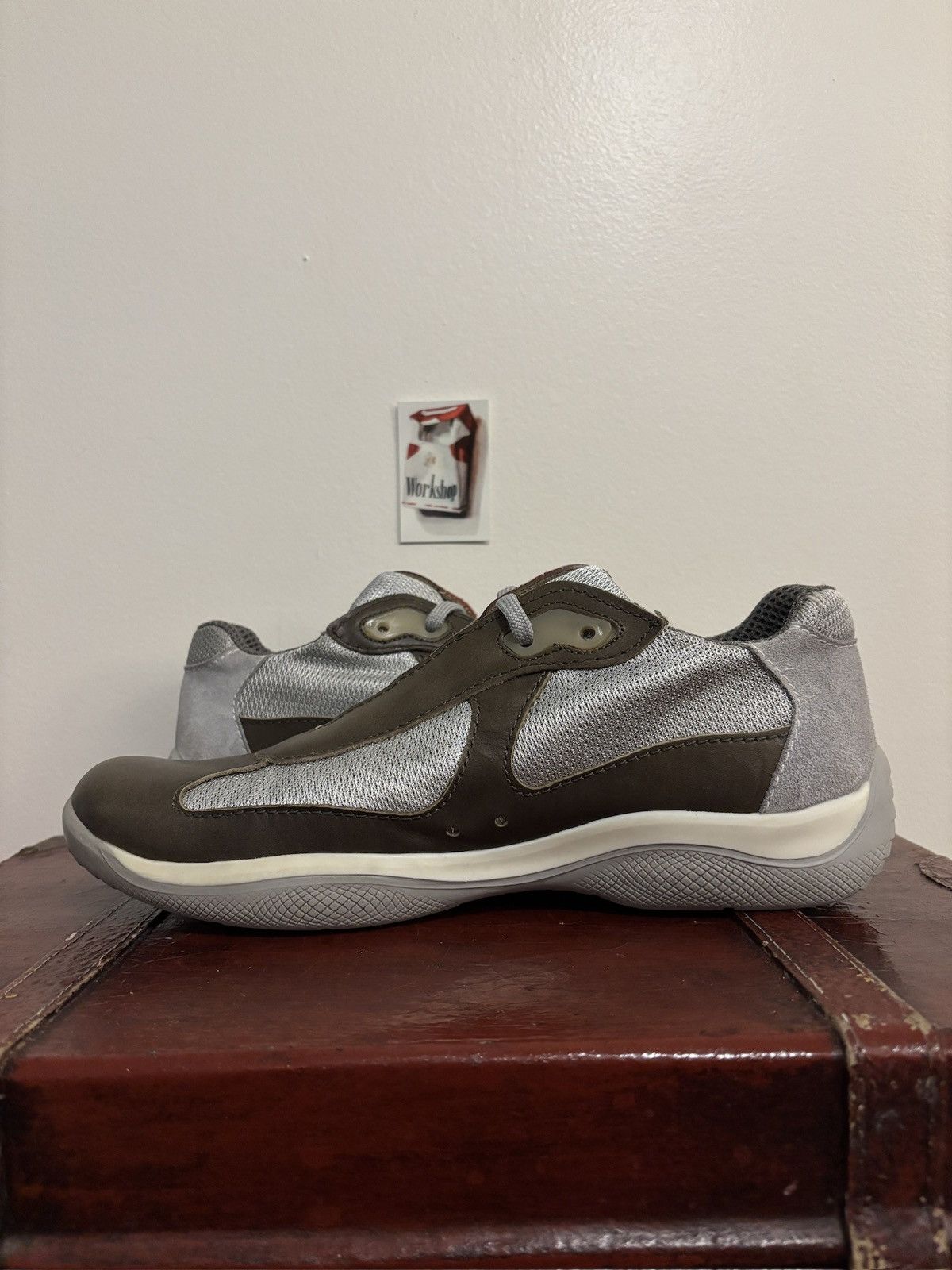 Prada Prada Olive Green Leather Americas Cups Size US 11 / EU 44 - 5 Thumbnail