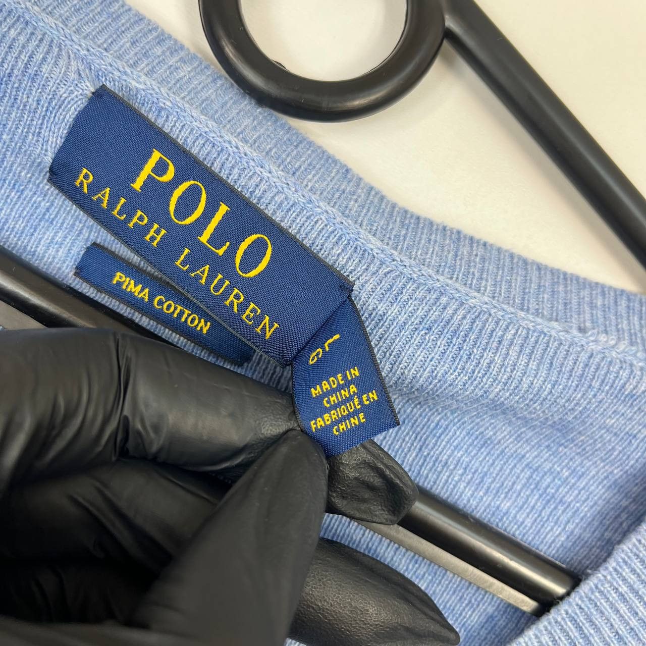 Polo Ralph Lauren Polo Ralph Lauren Pima Cotton V Neck Sweater Blue L Size US L / EU 52-54 / 3 - 4 Thumbnail