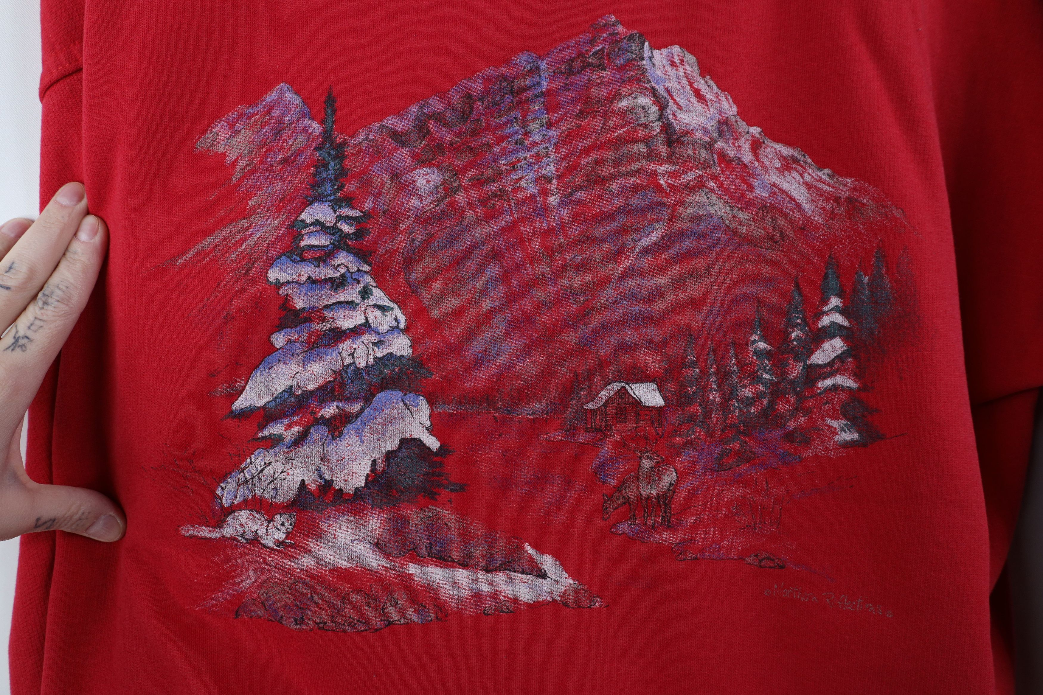 Vintage Vintage 90s Streetwear Winter Mountains Nature Sweatshirt Size L / US 10 / IT 46 - 4 Thumbnail