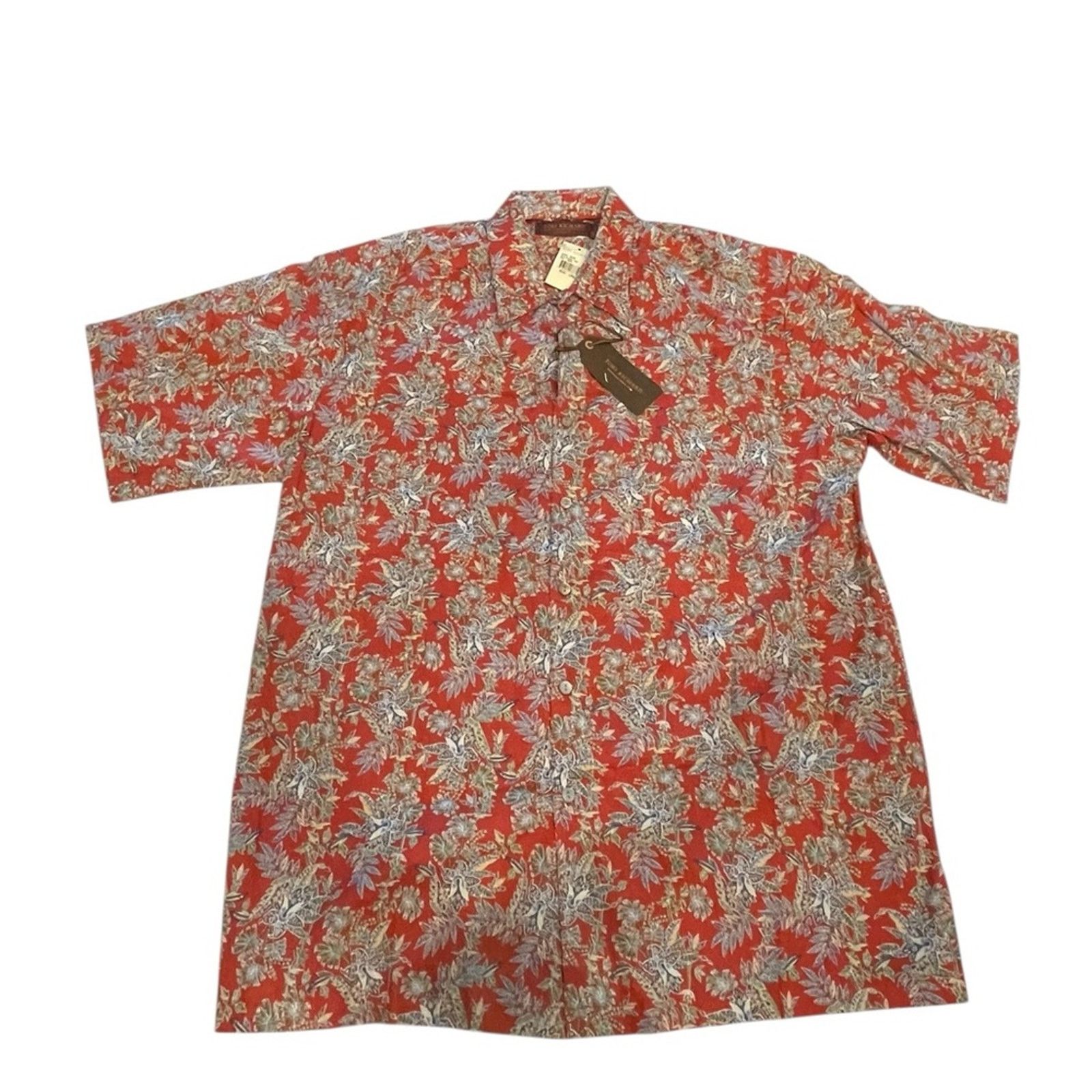Tori Richard Tori Richard Men`s Red Floral Hawaiian Lawn Shirt :L NWT Size US L / EU 52-54 / 3 - 1 Thumbnail