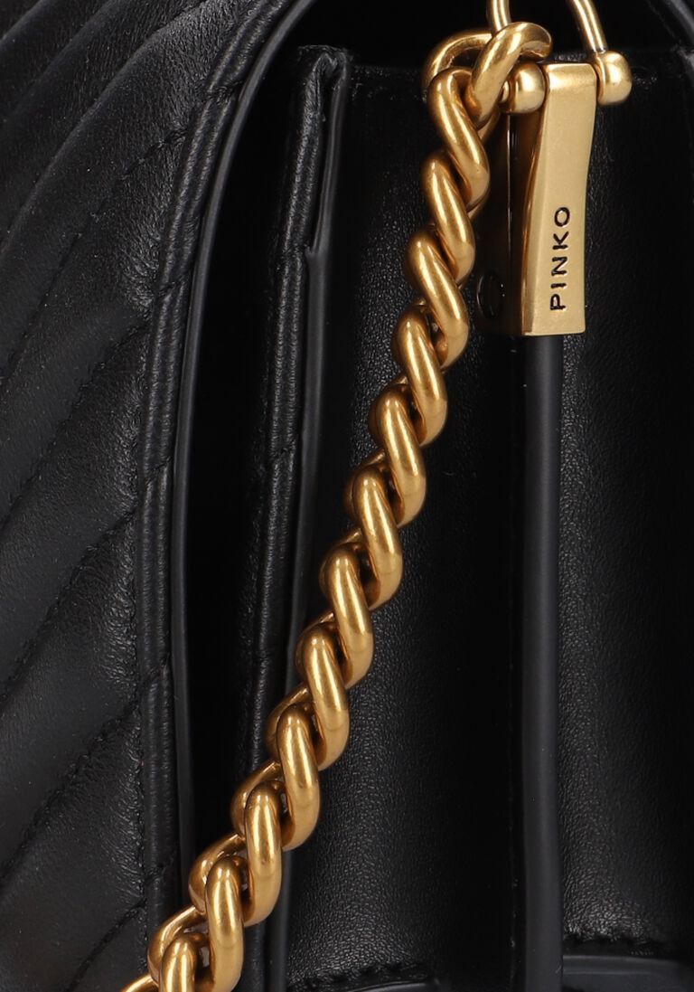 Pinko o1s22i1n0824 Size: OS / Love Click Mini Chevron Bag in Black Size ONE SIZE - 6 Thumbnail