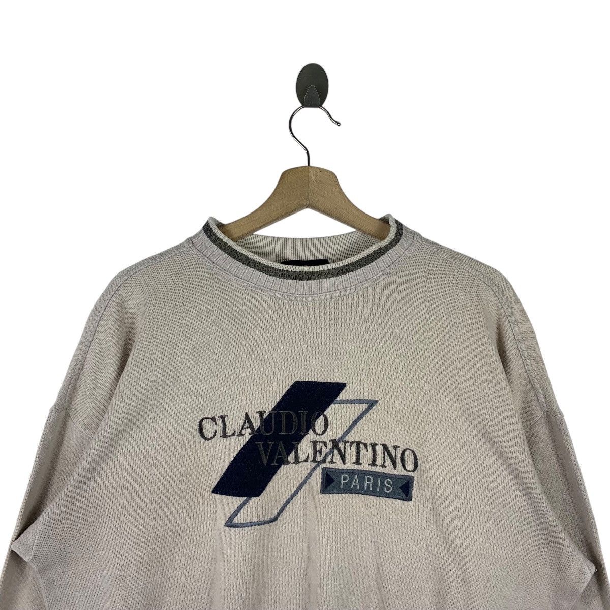 Valentino CLAUDIO VALENTINO Paris Big Logo Embroidered Sweatshirt Size US L / EU 52-54 / 3 - 3 Thumbnail