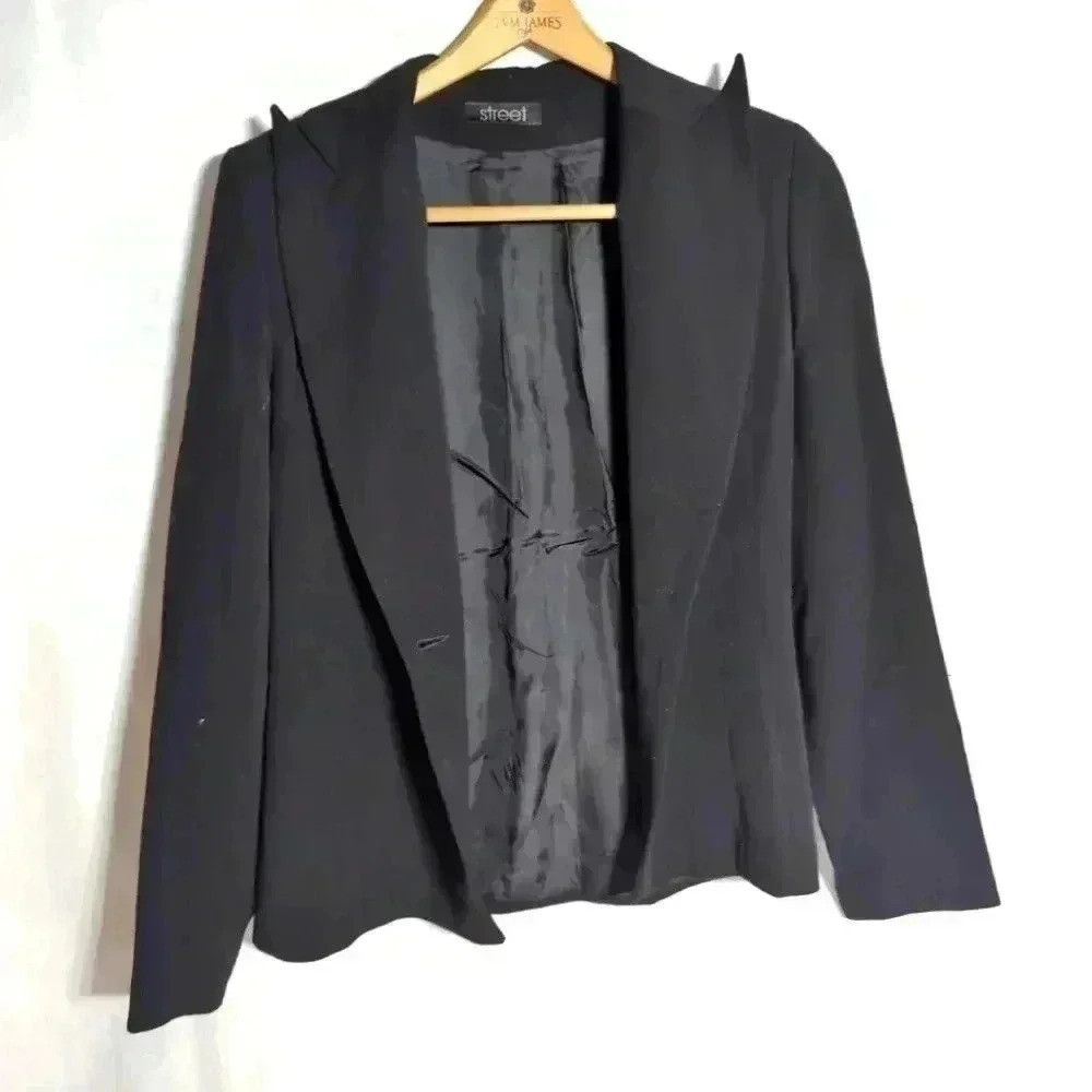 Vintage Moda Plus STREET women's suit unique lapels made in Sloveni Size L / US 10 / IT 46 - 1 Thumbnail