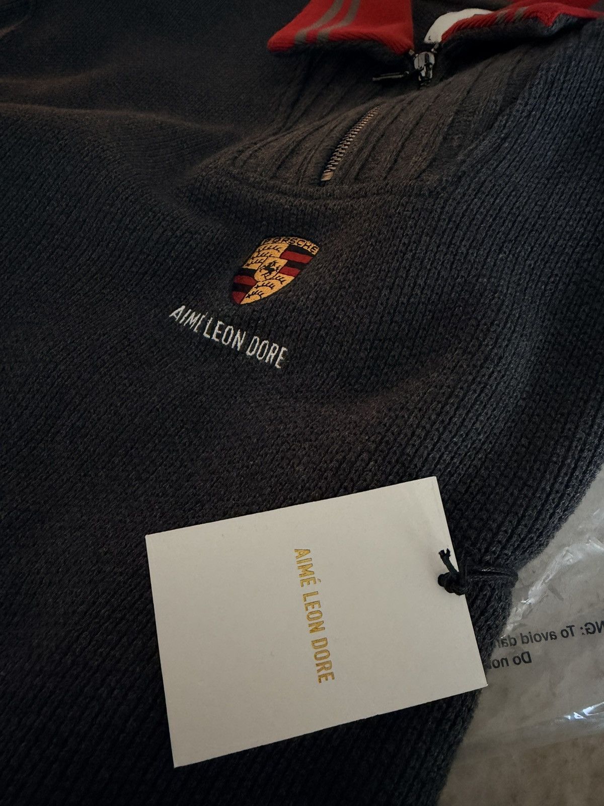 Aime Leon Dore × Porsche Design ALD / Porsche Jacquard Collar Quarter Zip Pullover Size US L / EU 52-54 / 3 - 6 Thumbnail
