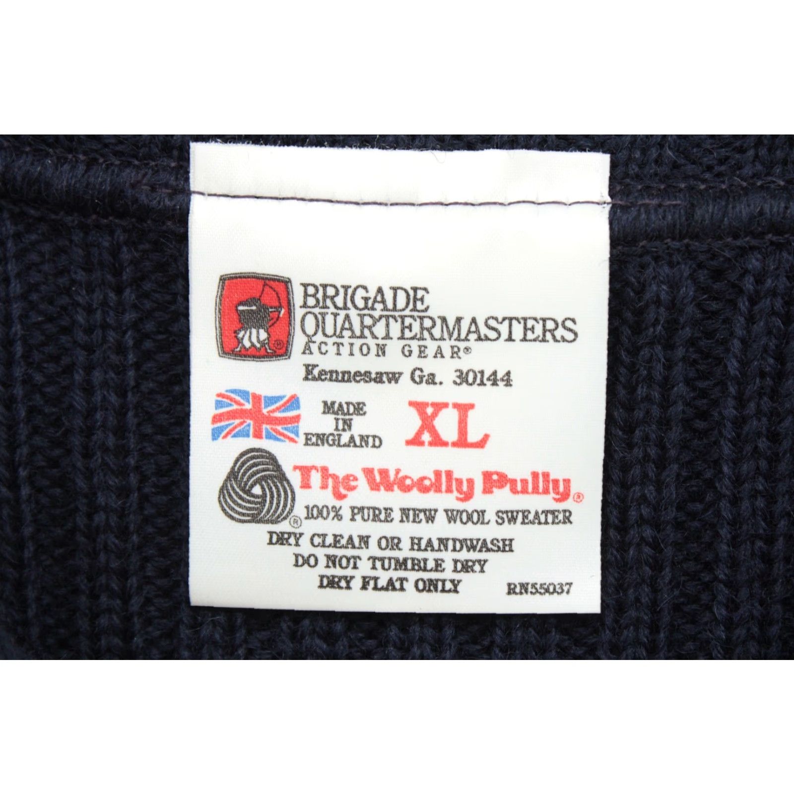 Vintage Brigade Quartermasters Military The Woolly Pully Sweater XL Blue Rib Mens Size US XL / EU 56 / 4 - 6 Thumbnail