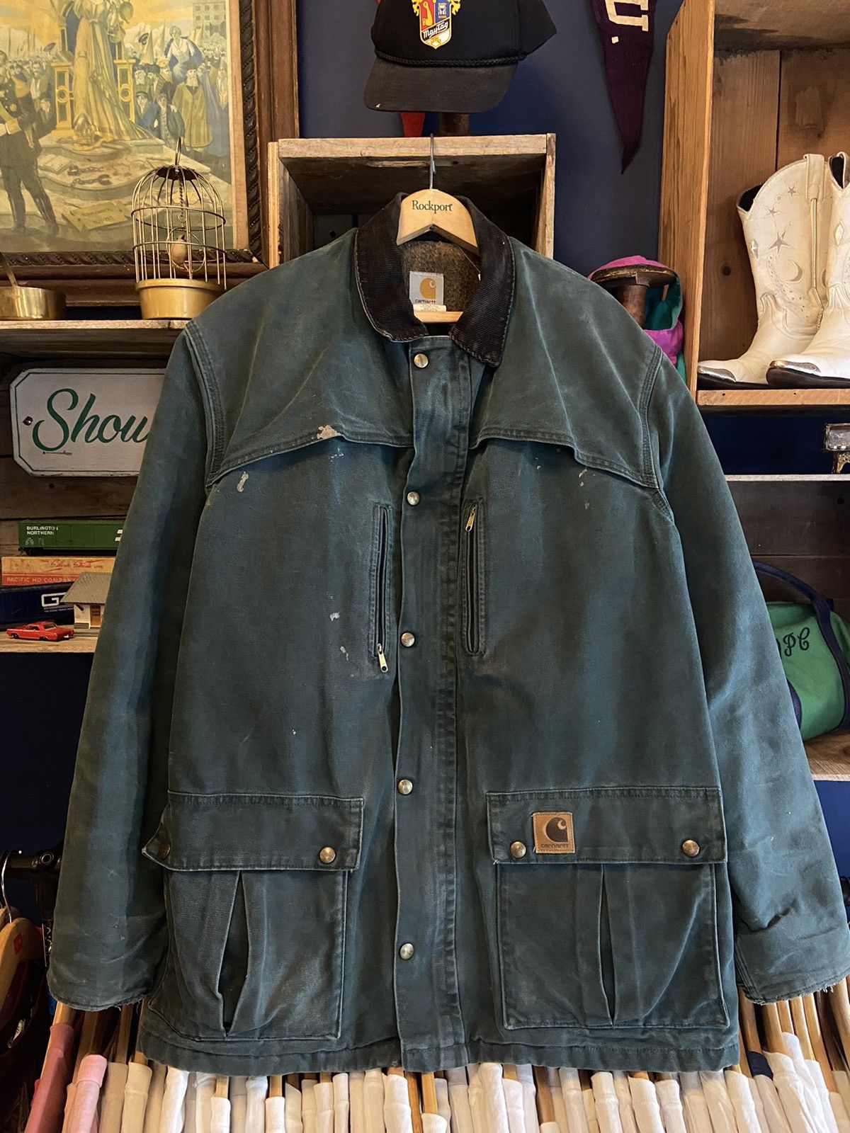Carhartt × Vintage Vintage 90s Carhartt Blanket Lined Chore Coat Made in USA Size US L / EU 52-54 / 3 - 2 Thumbnail
