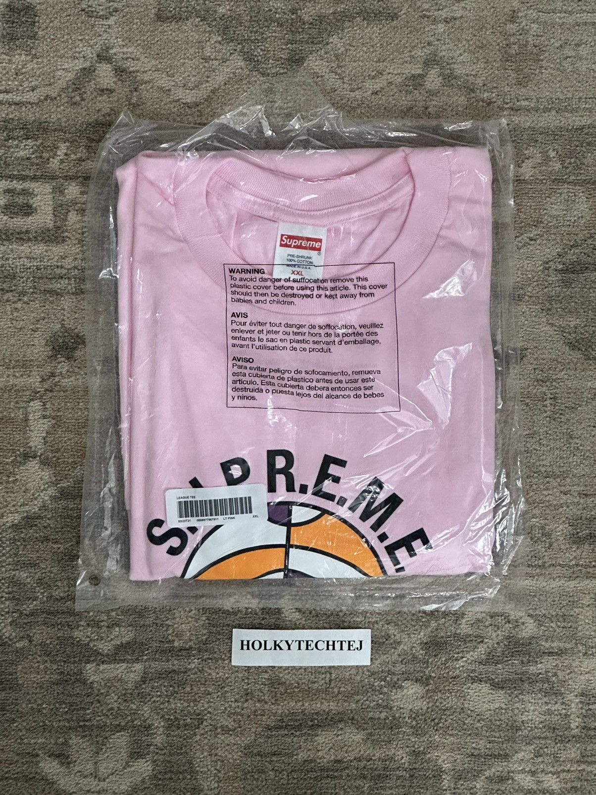 Supreme Supreme League Tee - Light Pink - XXL - SS23 Size US XXL / EU 58 / 5 - 2 Thumbnail