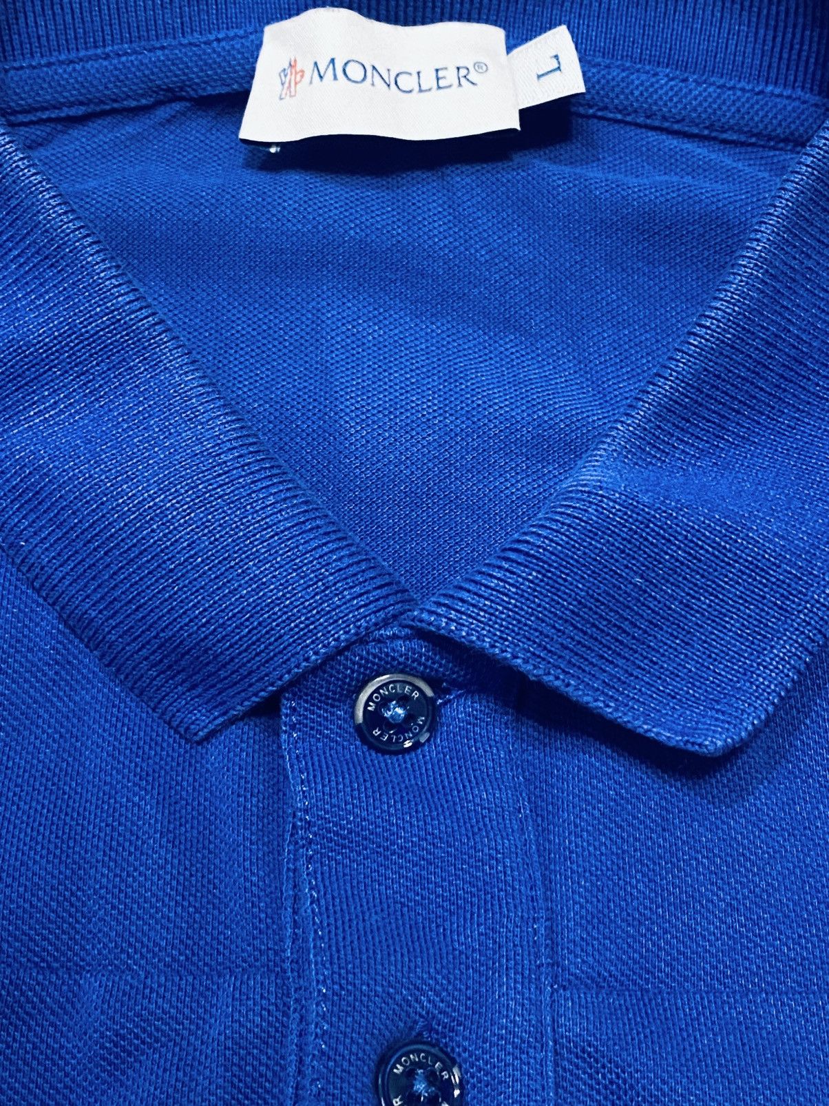 Moncler Blue Polo Moncler Size US L / EU 52-54 / 3 - 3 Thumbnail