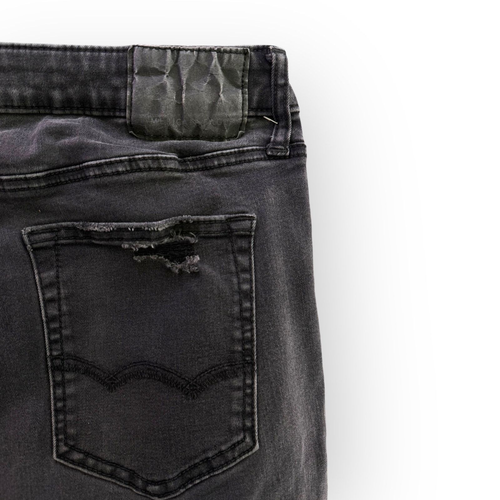 American Eagle Outfitters American Eagle Slim Straight Jeans Men's 31x32 Black Size US 31 - 10 Thumbnail